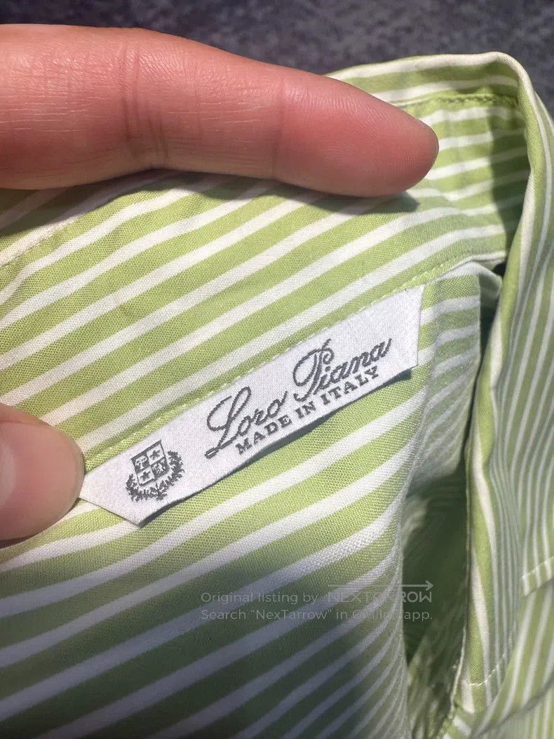 Loro Piana Loro Piana Green striped shirt Size M / US 6-8 / IT 42-44 - 2 Thumbnail