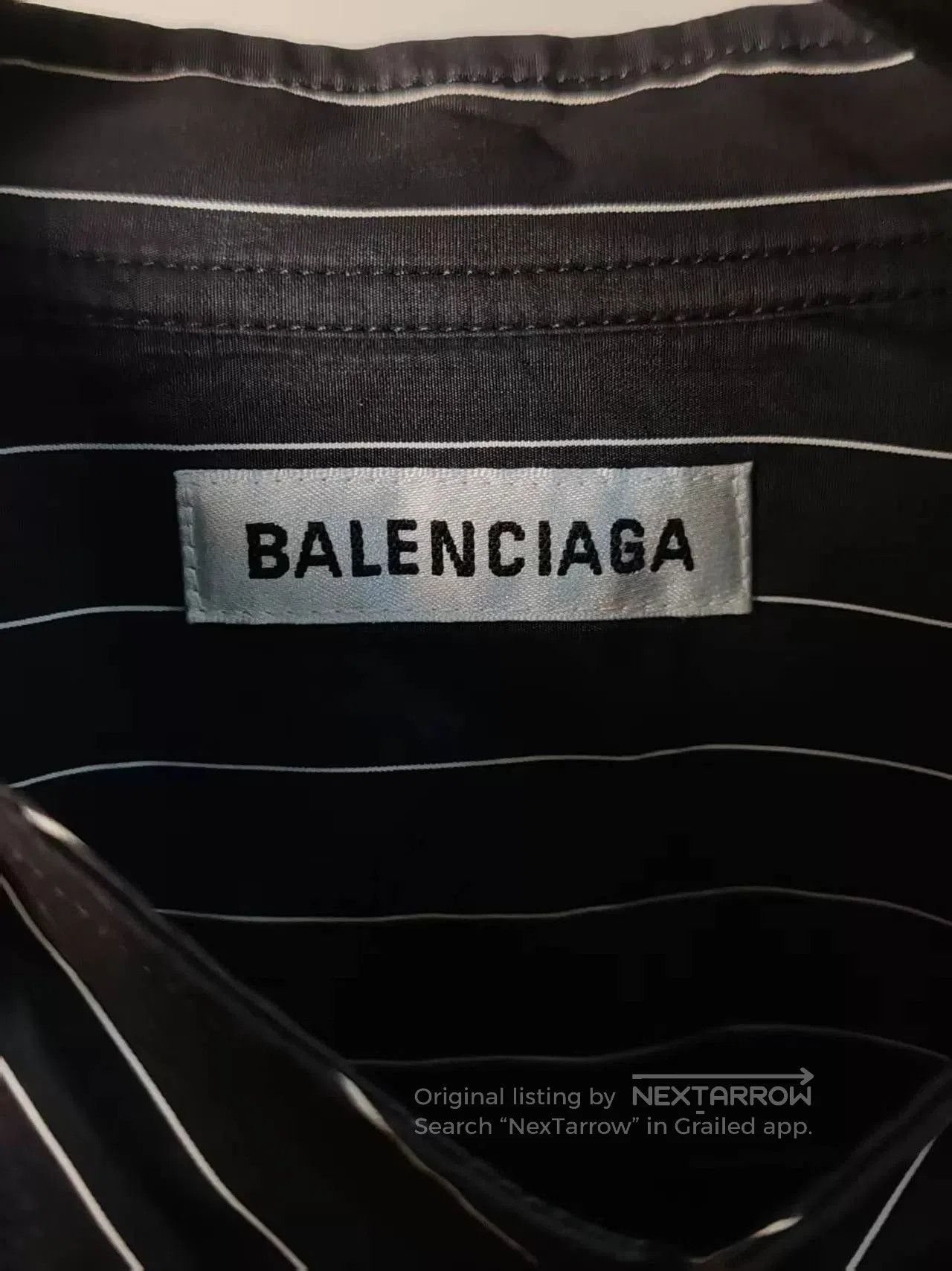 Balenciaga Balenciaga Stripe Logo Shirt. Size US M / EU 48-50 / 2 - 3 Thumbnail