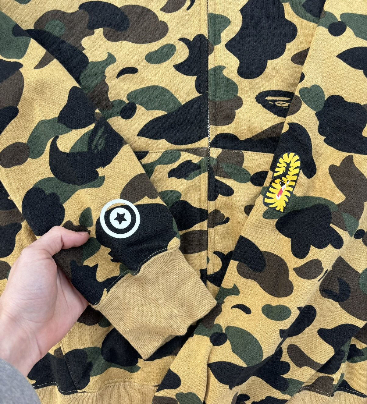 Bape Bape Yellow Camo ‘Ponr’ Shark Zip Hoodie Size US XXL / EU 58 / 5 - 3 Thumbnail