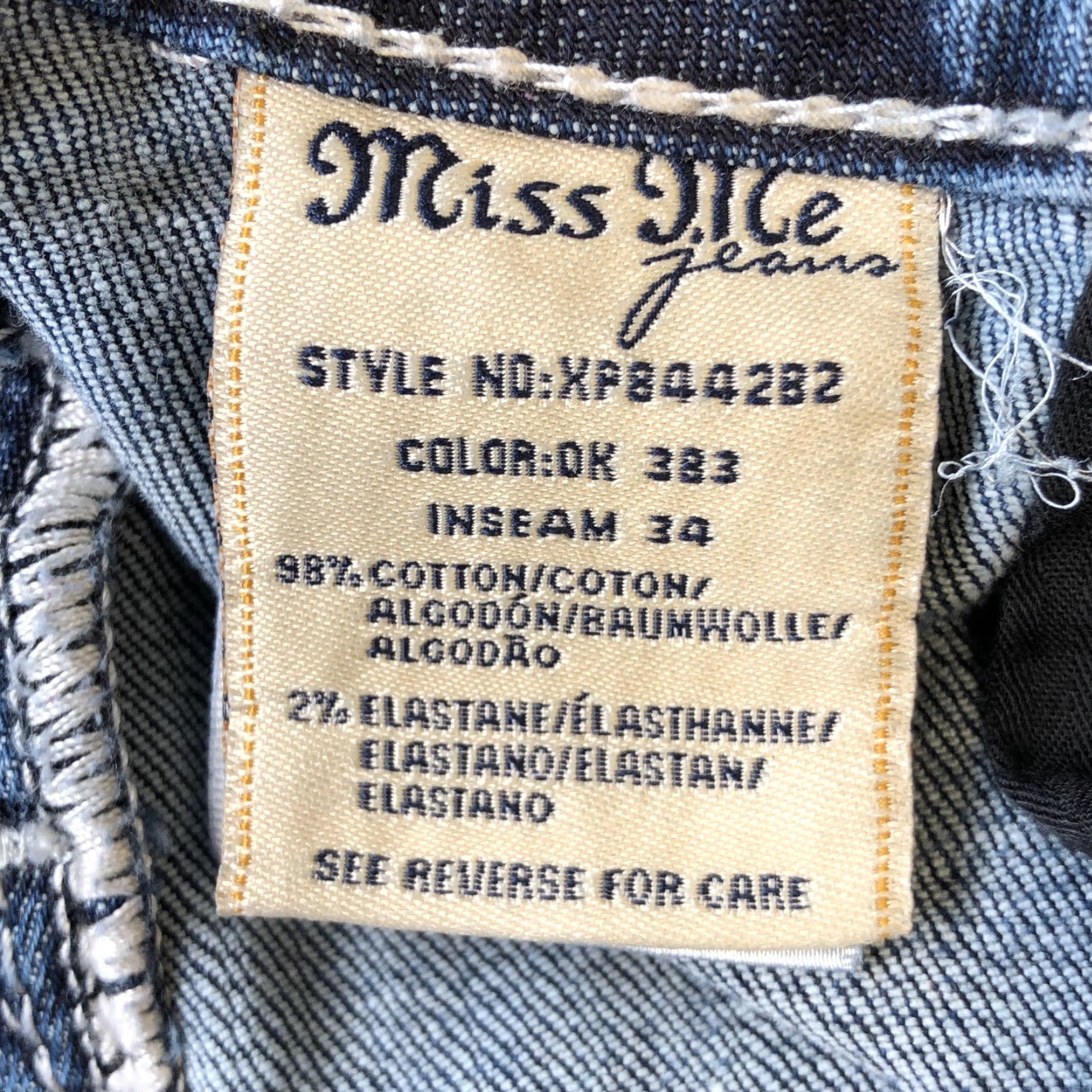 Miss Me Miss Me Jeans Bootcut Denim Women 26 Light/Medium Blue Relaxed Fit Inseam 33 in 5-Pocket Accents Button Belt Loops Mens Womens Girls Boys Size 26" / US 2 / IT 38 - 7 Thumbnail