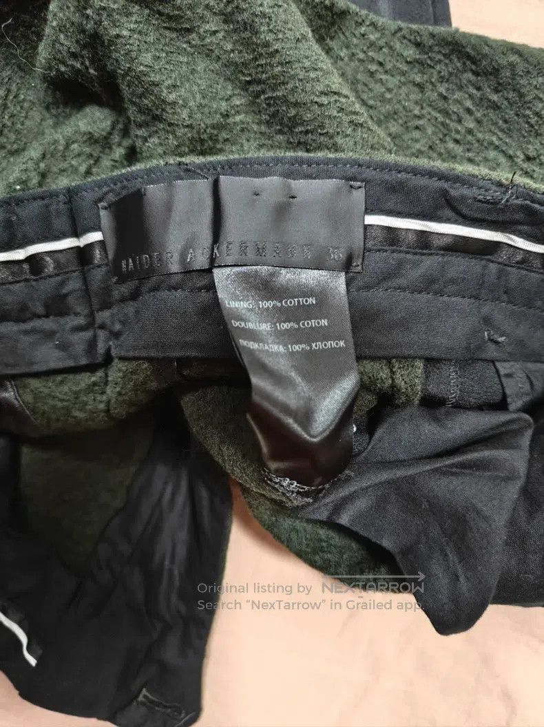 Haider Ackermann Olive Green Patchwork Pants