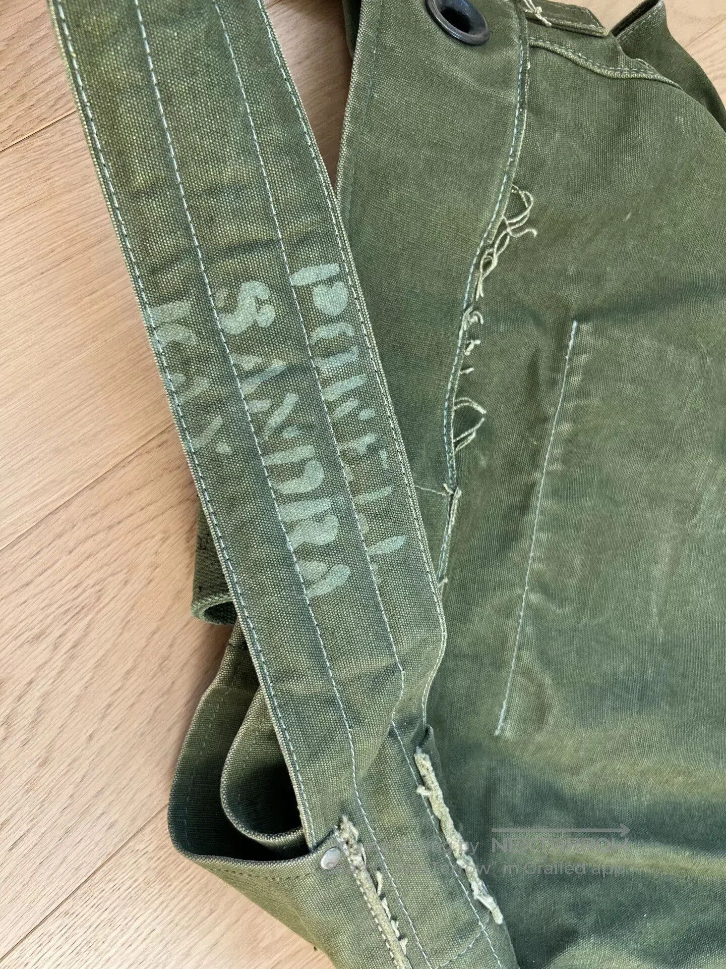 Vintage IrregulaR Military Green Reworked Cycling Bag. Size ONE SIZE - 5 Thumbnail