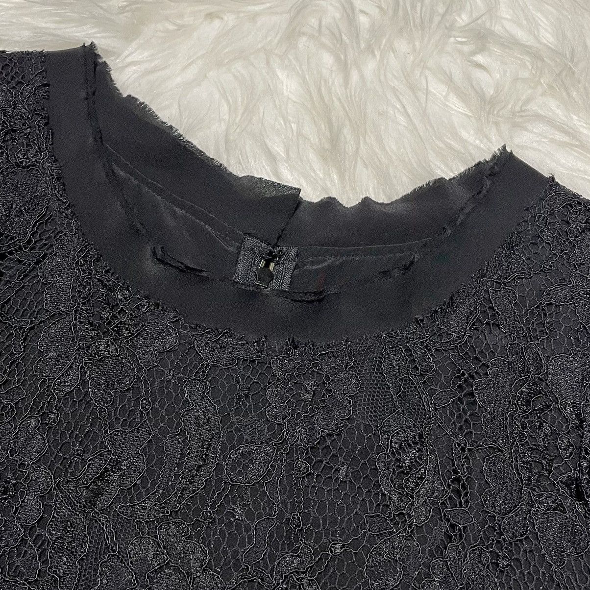 Dolce & Gabbana DOLCE & GABBANA Floral Lace Short Sleeve Dress 40 Black Size S / US 4 / IT 40 - 8 Thumbnail
