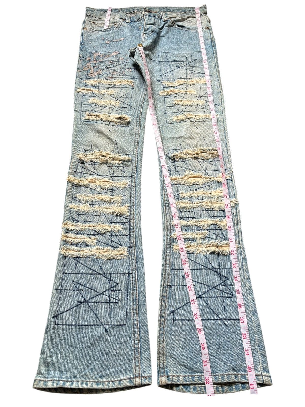 Hysteric Glamour Vintage Hysteric Glamour Distress Low Rise Flare Jeans Size 29" - 7 Thumbnail