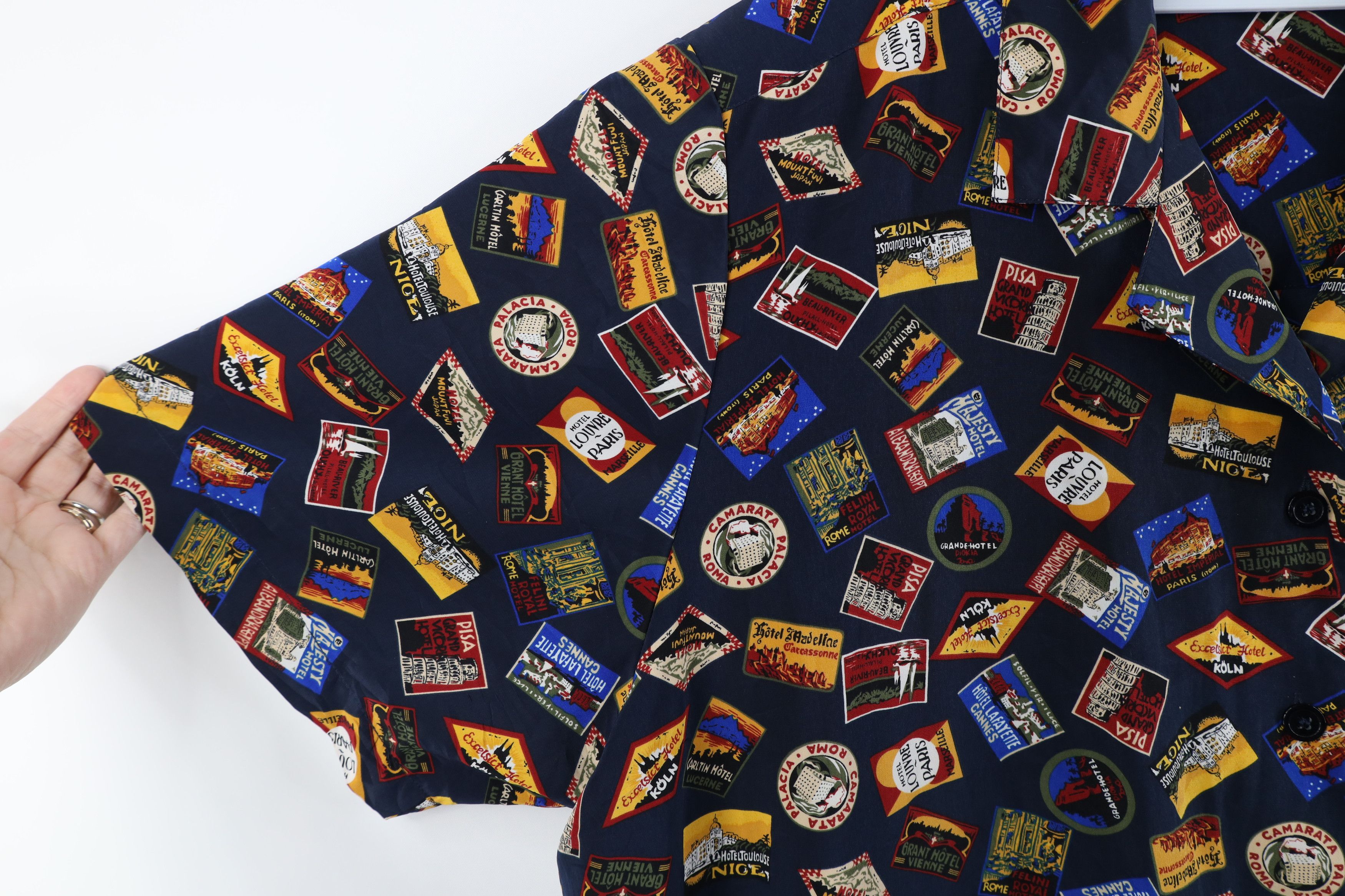 Vintage Vintage 90s Card All Over Print Camp Collar Button Shirt Size 3XL / US 20-22 - 5 Thumbnail