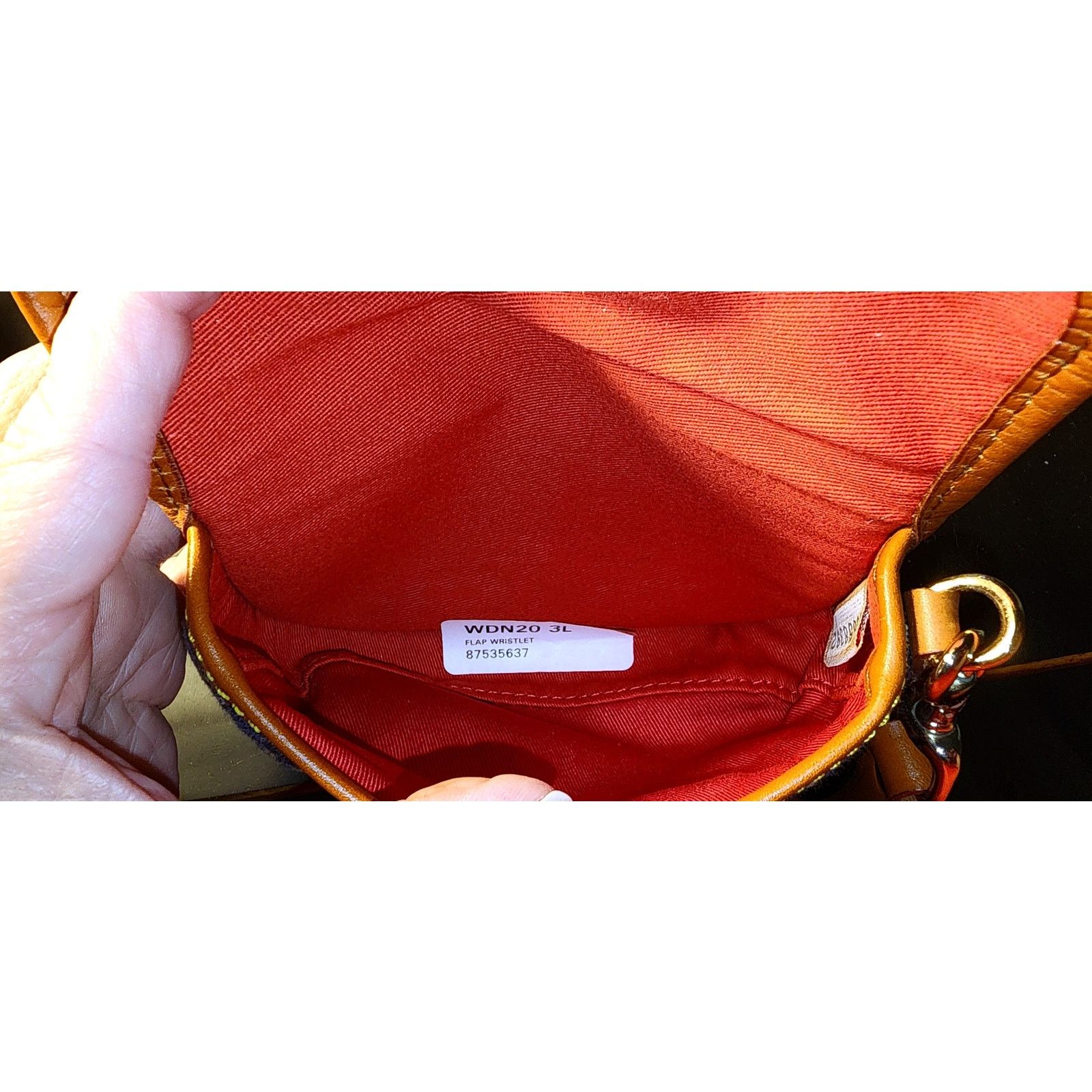 Dooney & Bourke Dooney & Bourke Blue Jean Brown Leather Trim Wristlet Size ONE SIZE - 3 Thumbnail