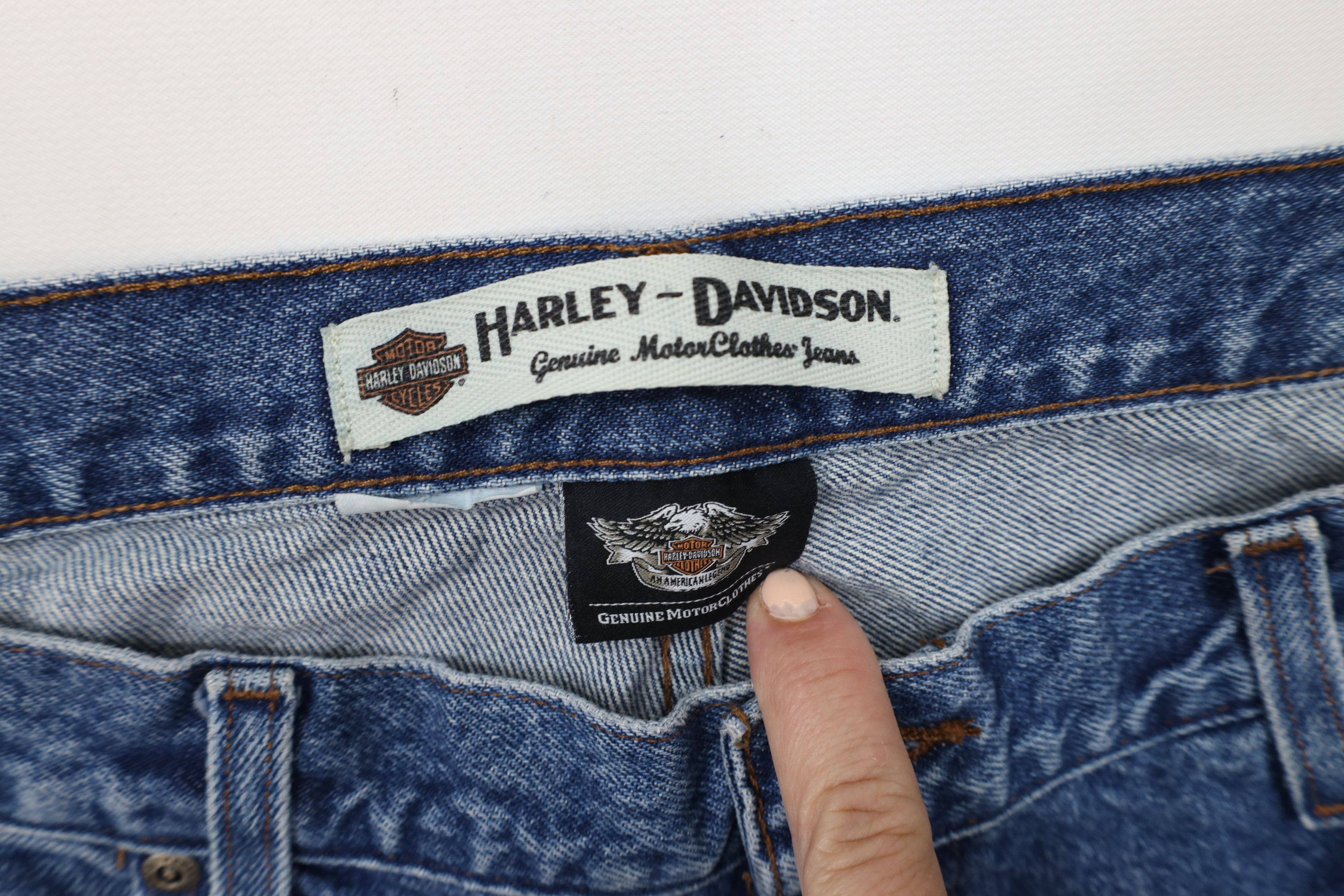 Harley Davidson Vintage 90s Y2K Harley Davidson Wide Leg Denim Jeans Blue Size US 38 / EU 54 - 6 Thumbnail