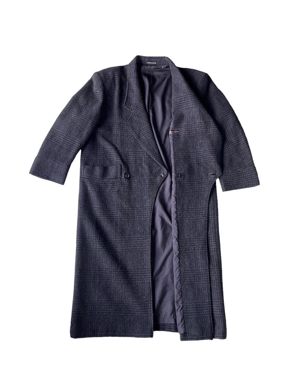 Japanese Brand Jennifer Auclaire Dark Grey Plaid Wool Coat Cropped Sleeves Size US M / EU 48-50 / 2 - 7 Thumbnail