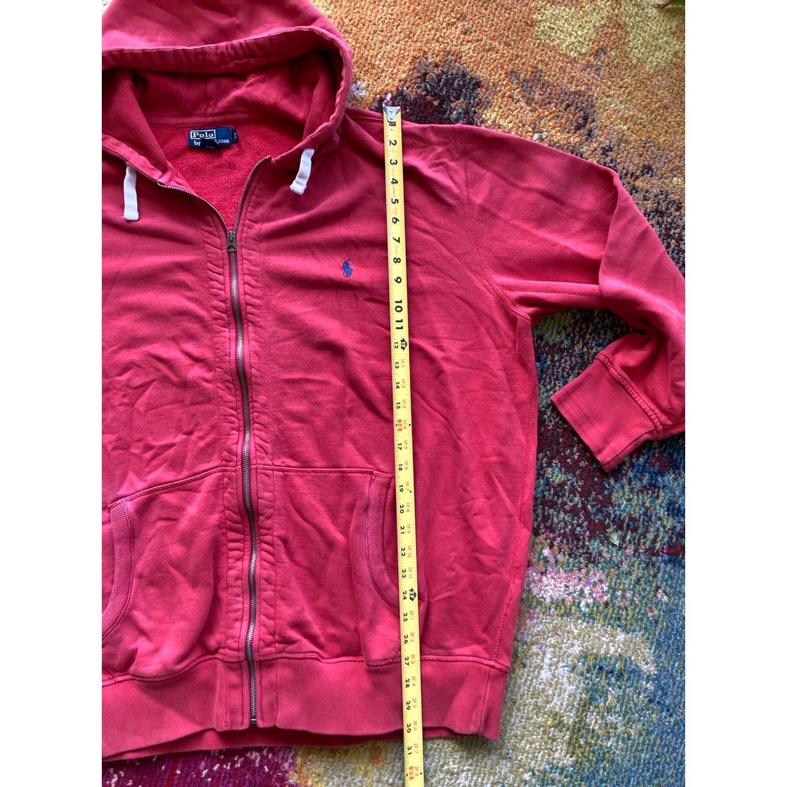 Polo Ralph Lauren VINTAGE Polo Ralph Lauren Hoodie Mens 2XLT Full Zip Sweatshirt Red Logo Pockets Hooded Cotton Sweatshirt Big & Tall Men Size US XXL / EU 58 / 5 - 7 Thumbnail