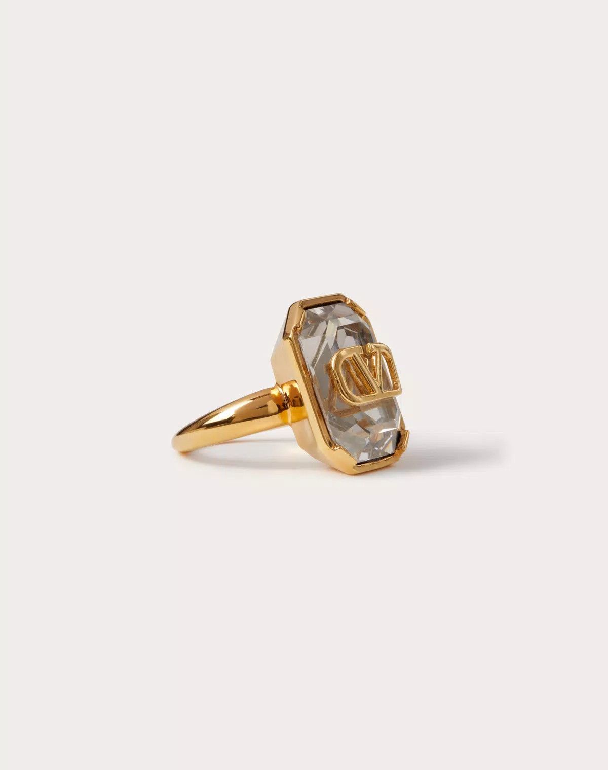 Valentino o1s1wg110426 Size: 15 / Vlogo Signature Metal Ring Crystals Size ONE SIZE - 1 Thumbnail