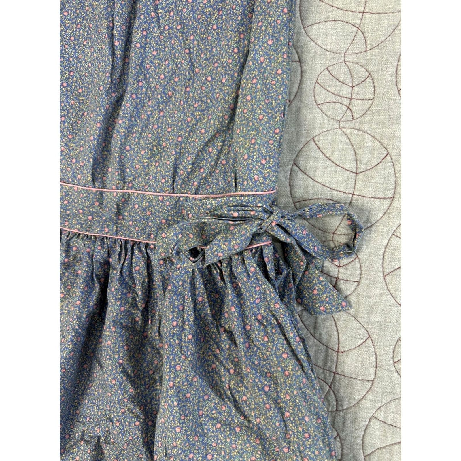 Vintage VTG 80s Byer Too! Floral Prairie Dress Puff Sleeves Drop Waist Ruffle Collar 11 Size S / US 4 / IT 40 - 4 Thumbnail