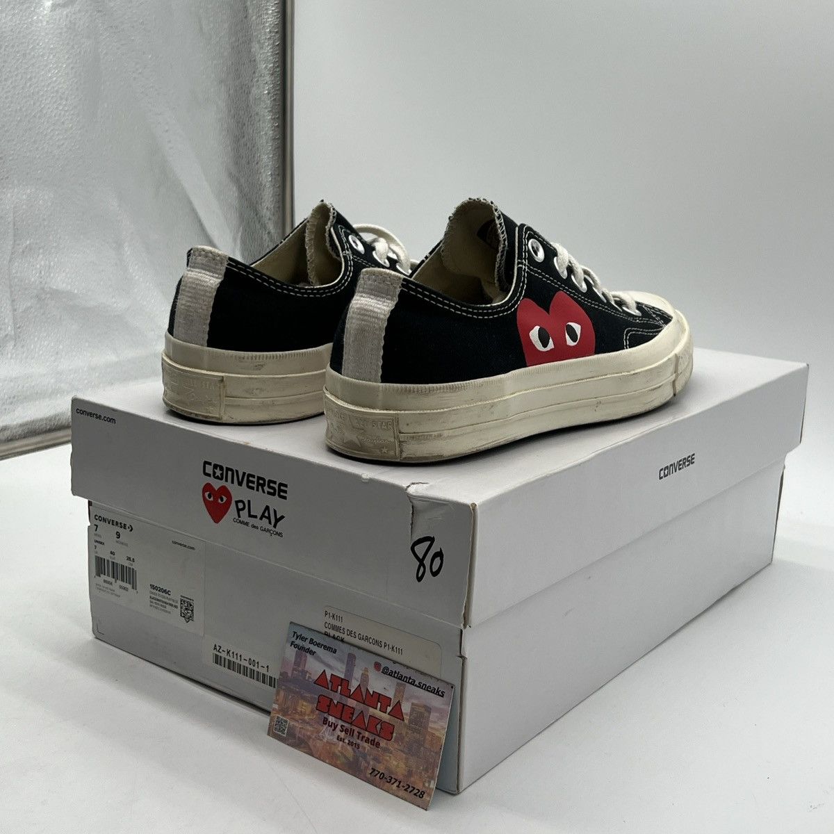 Converse Comme Des garçons play x chuck 70 low black Size US 7 / EU 40 - 5 Thumbnail