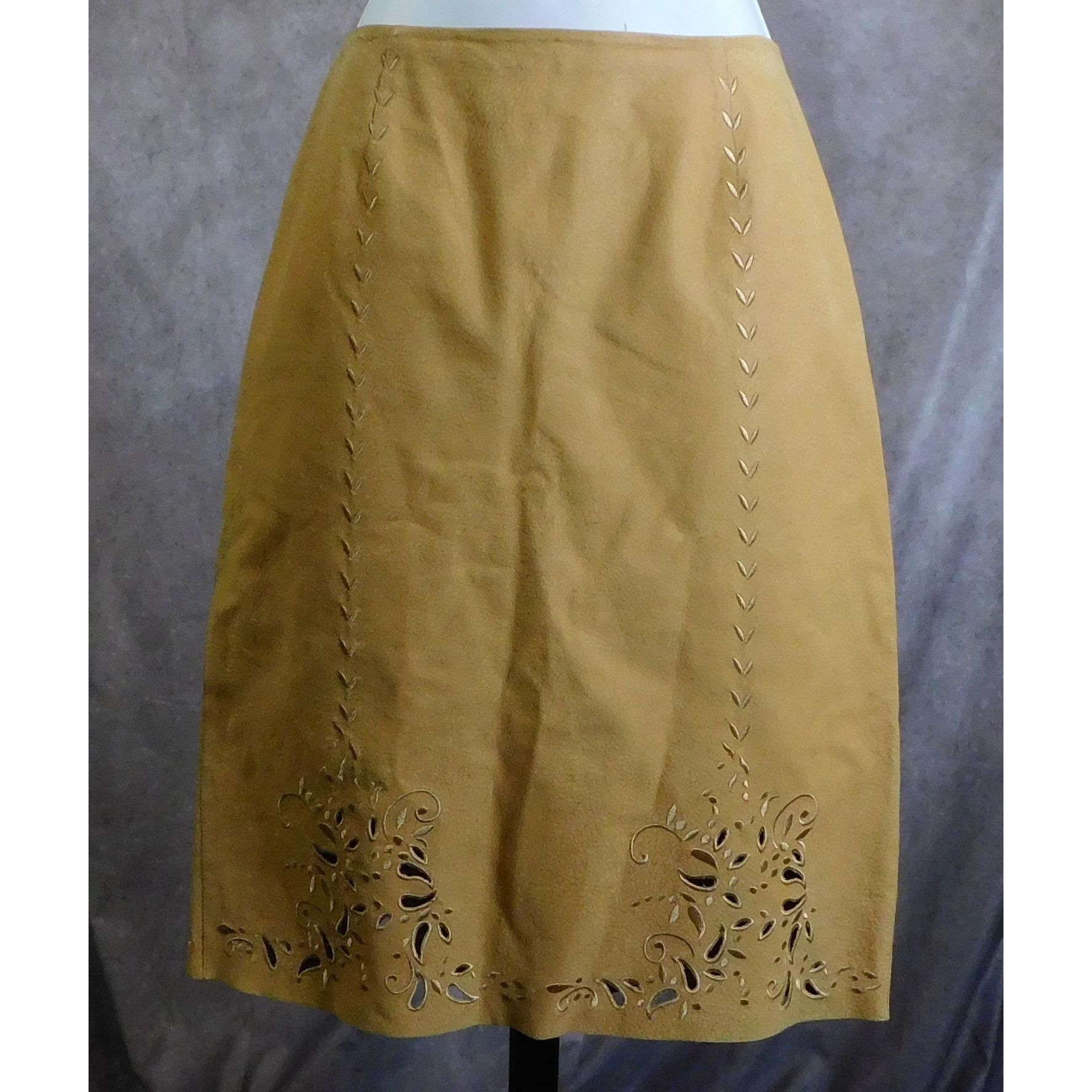 Other Vintage Carlisle Embroidered Leather Skirt Size 28" / US 6 / IT 42 - 1 Thumbnail
