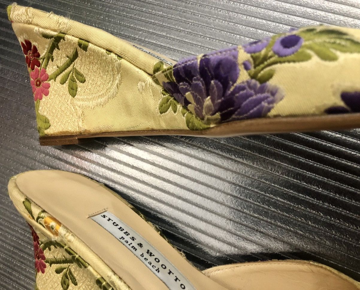 Stubbs & Wootton Stubbs & Wooton 🇮🇹 Palm Beach Embroidered Derby Wedge Sandal Size US 7 / IT 37 - 6 Thumbnail