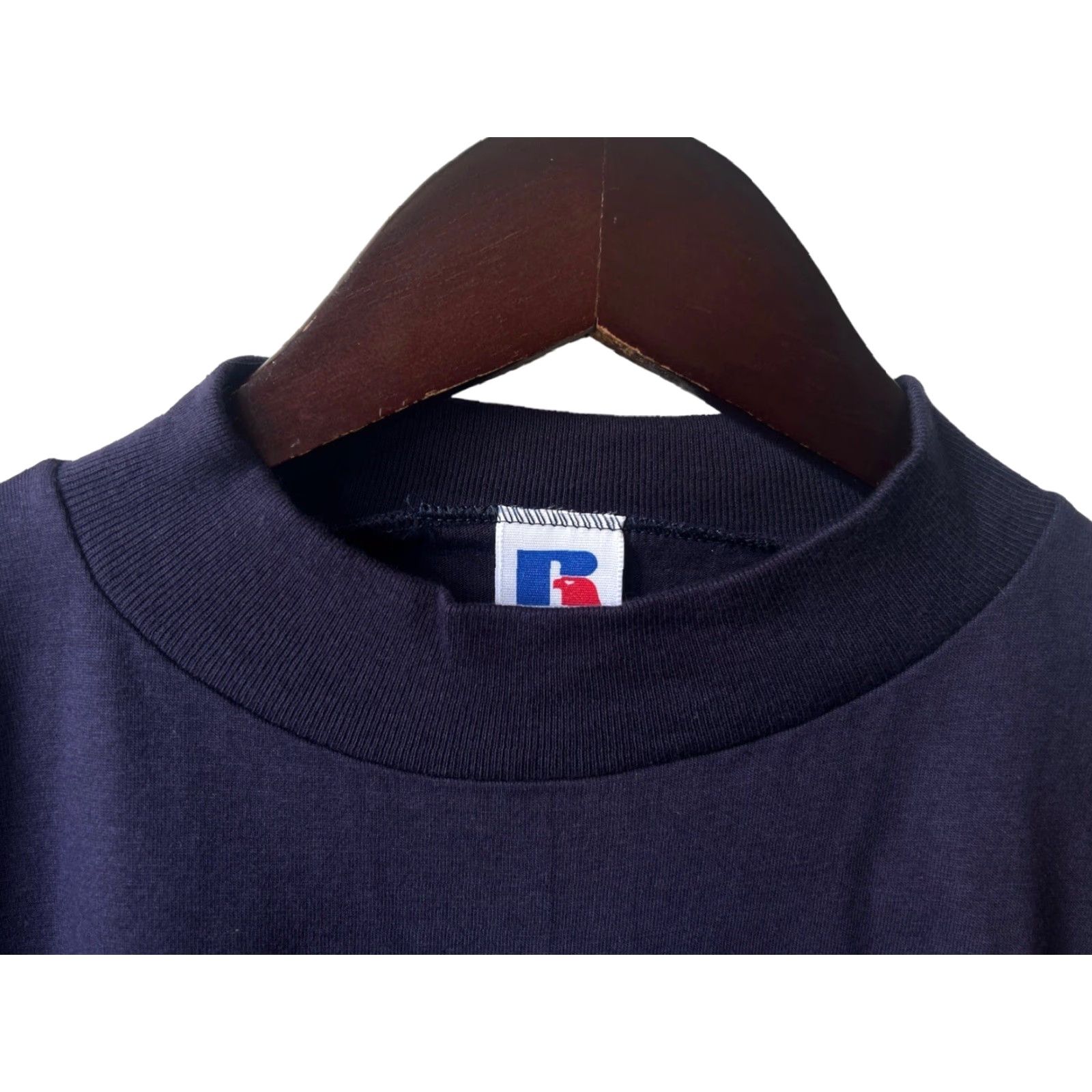 Russell Athletic VINTAGE Russell Athletic Mock Turtleneck Shirt Mens M Navy 90s USA NWOT NOS Shirt Mens Size US M / EU 48-50 / 2 - 2 Thumbnail