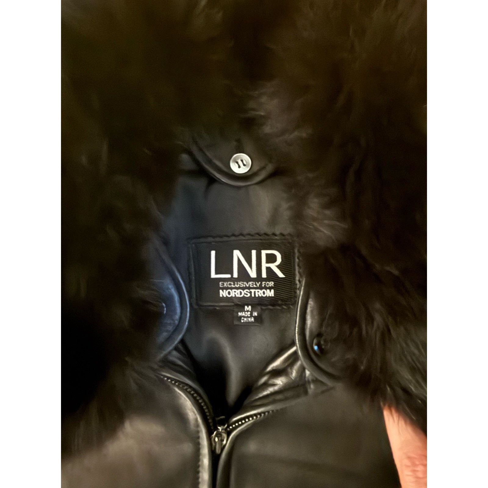 Vintage LNR Nordstrom Leather Coat Jacket Black Fox Fur Collar M Size M / US 6-8 / IT 42-44 - 2 Thumbnail