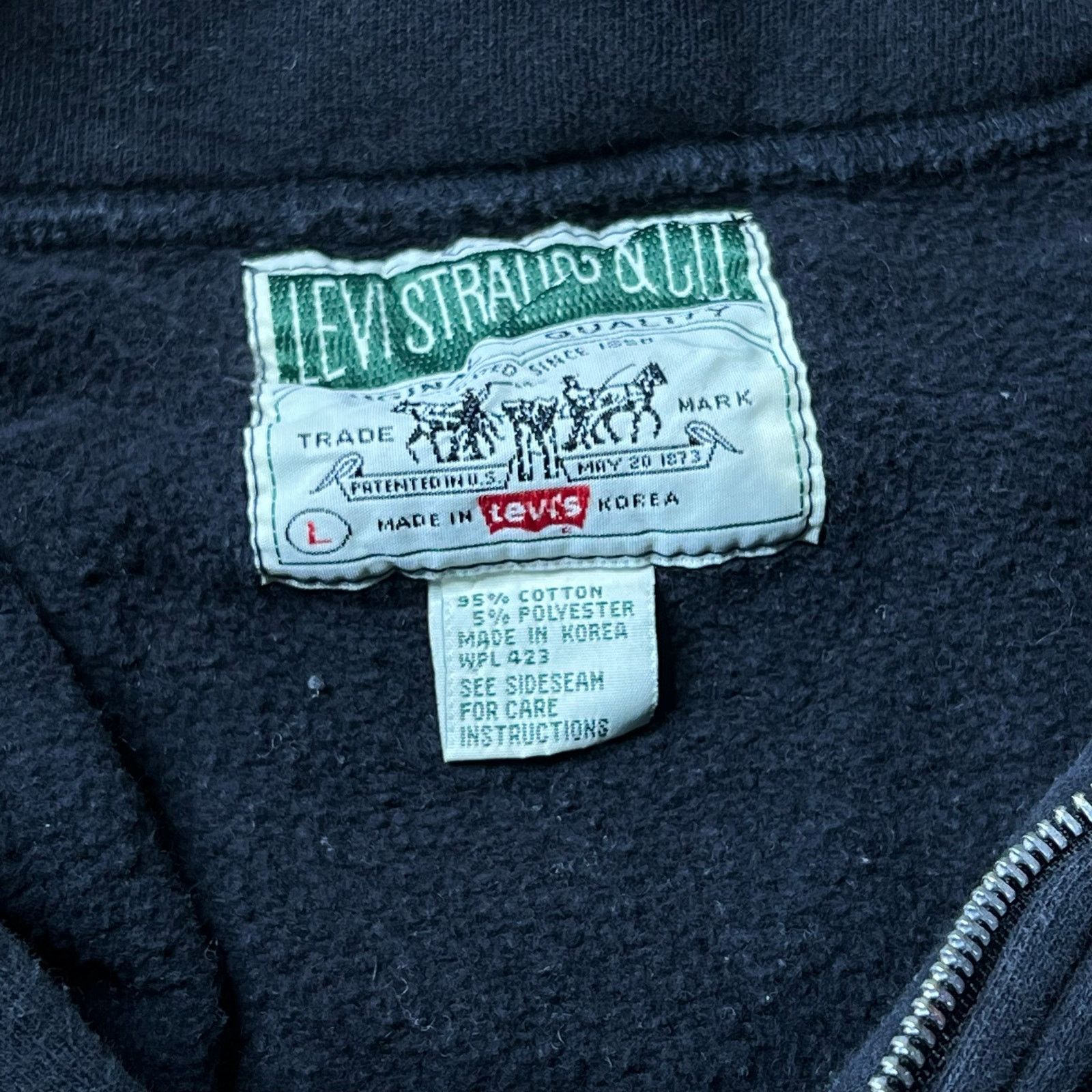 Levi's Vintage 80s Levi’s 1/4 Zip Sweatshirt Black Large Size US L / EU 52-54 / 3 - 7 Thumbnail