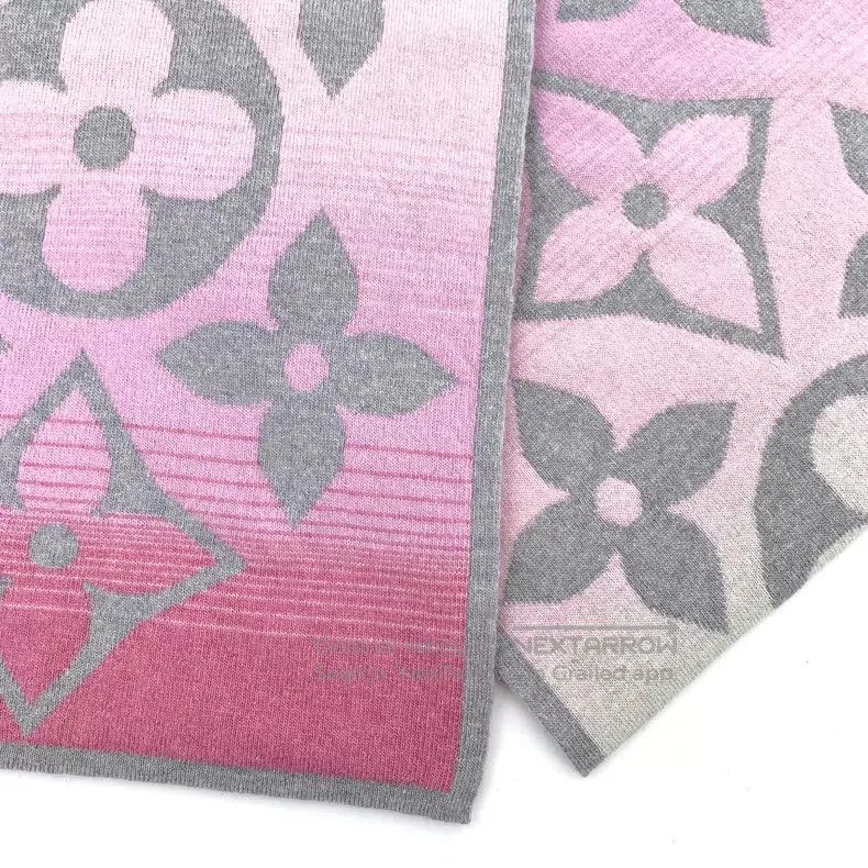 Louis Vuitton Louis Vuitton Pink gradient wool-cashmere knit scarf Size ONE SIZE - 5 Thumbnail