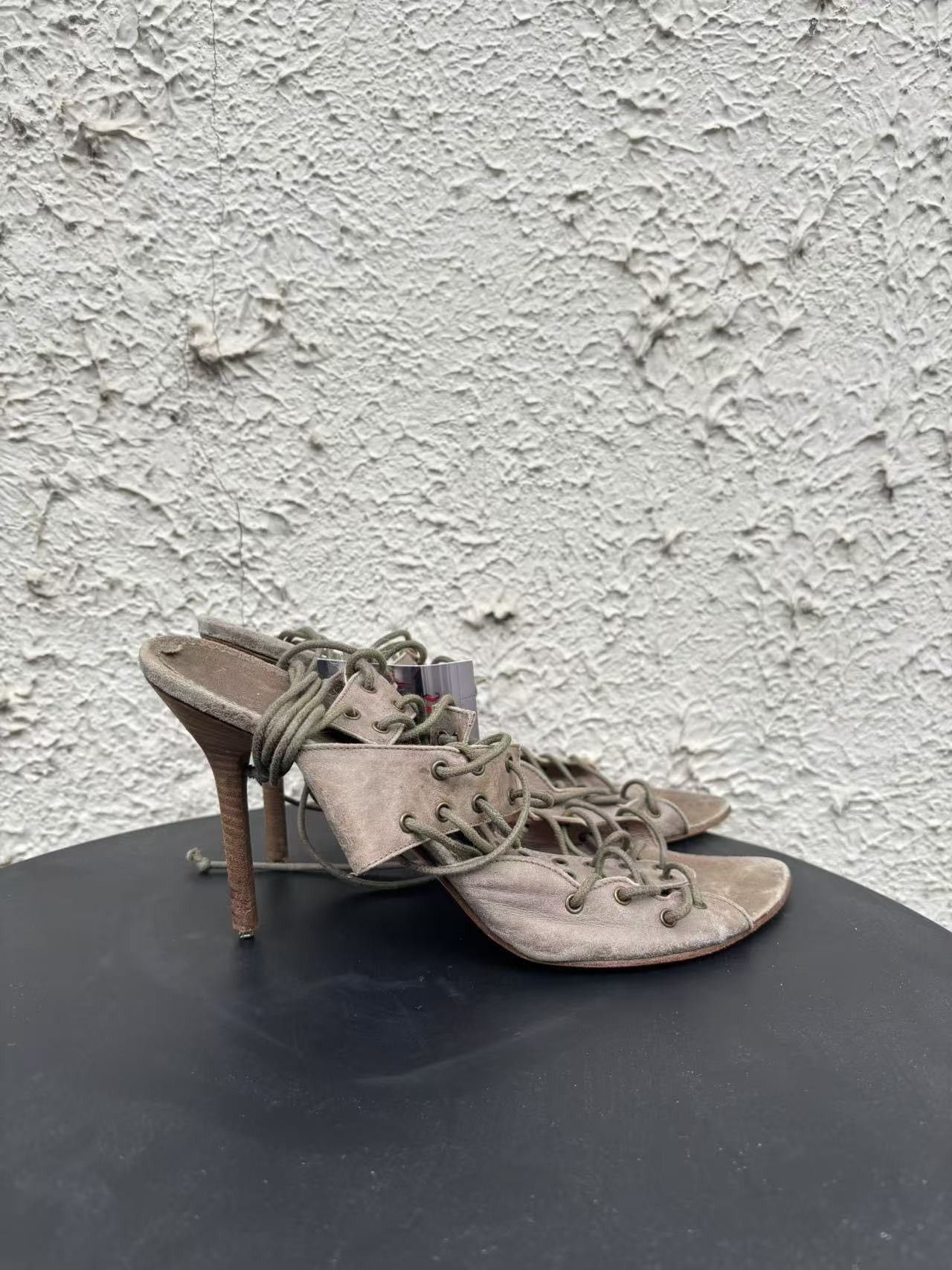 plein sud plein sud lace up python leather peep toe heels Size US 7 / IT 37 - 4 Thumbnail