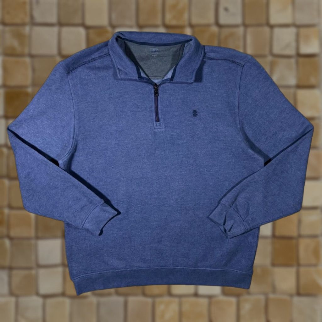 Izod IZOD Saltwater Classic Essential Embroidered Mini Logo 1/4 Zip Sweatshirt XL Men Blue Size US XL / EU 56 / 4 - 1 Thumbnail
