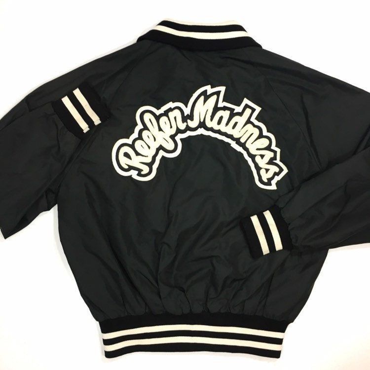 Dunbrooke Vtg Pla-Jac Nylon REEFER MADNESS Embroidered RINGER Jacket Size US L / EU 52-54 / 3 - 1 Thumbnail