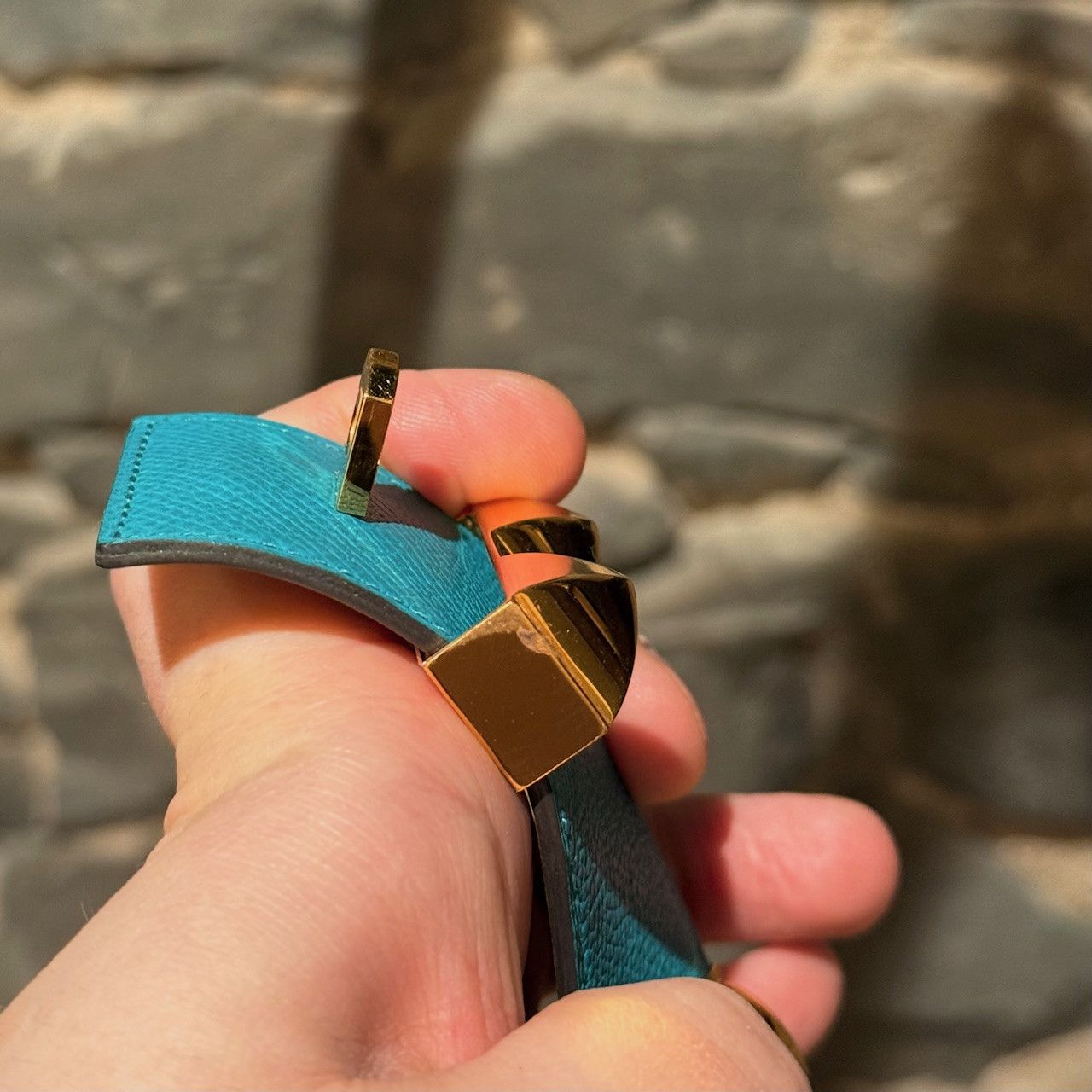 Hermes Hermès Bleu Paon Epsom Collier de Chien GHW Bracelet Size ONE SIZE - 8 Thumbnail