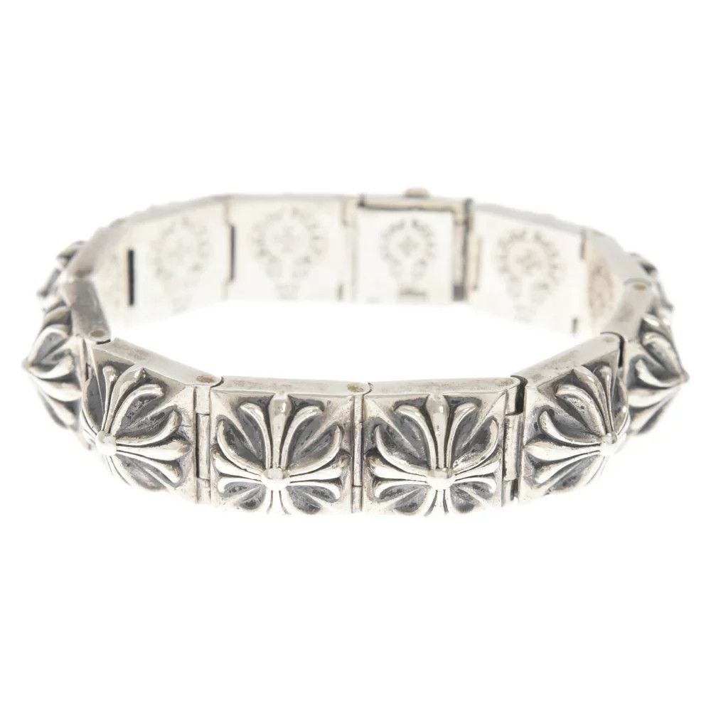 image of Chrome Hearts Plus Square Link Bracelet in Silver, Men's