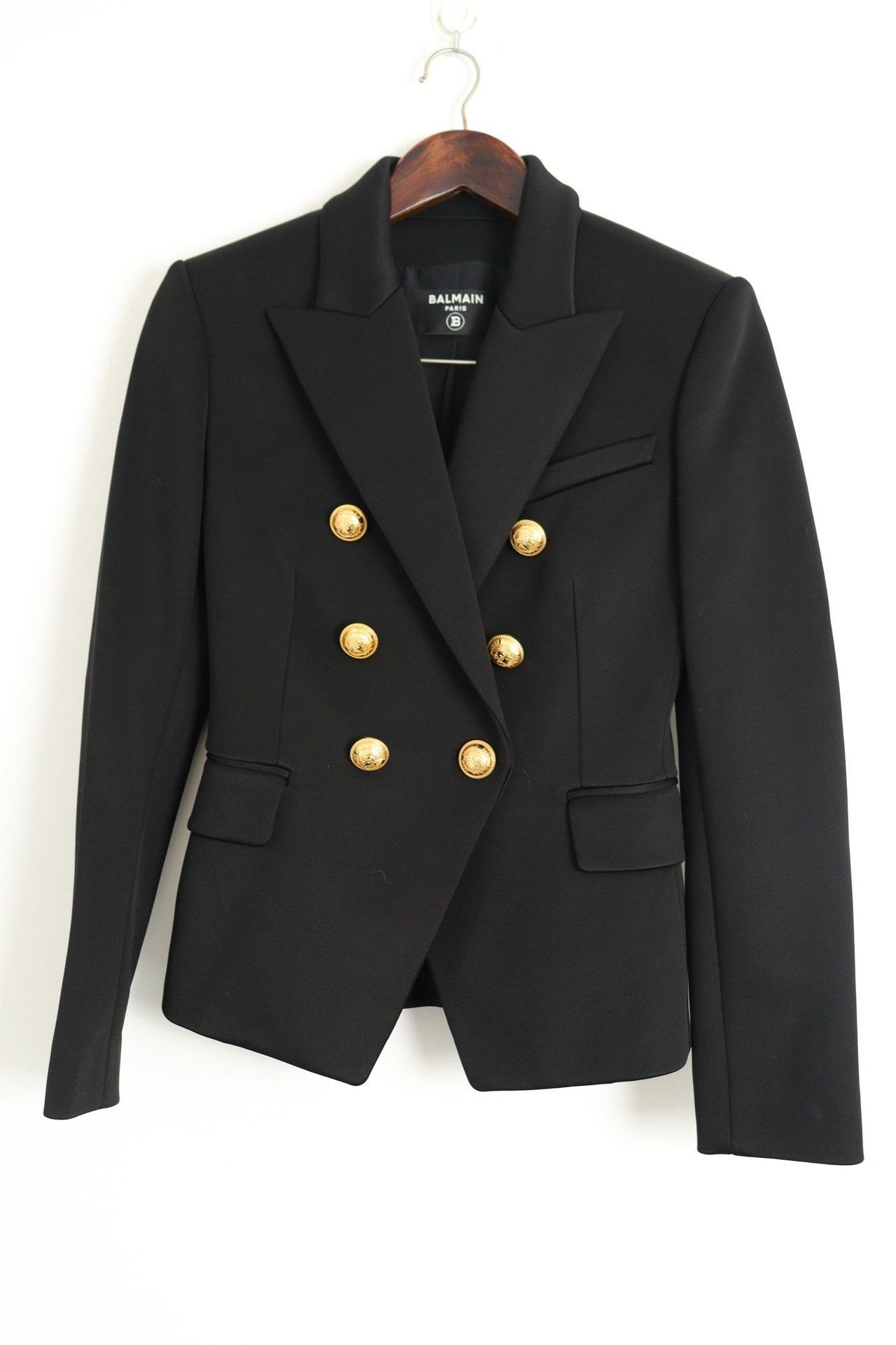 Balmain Balmain Black Double-Breasted Blazer Size XS / US 0-2 / IT 36-38 - 1 Thumbnail