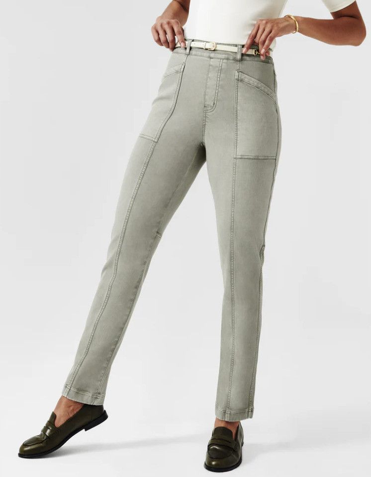 Spanx Spanx Petite 20399Q Stretch Straight Leg Pant Olive Oil Size 26" / US 2 / IT 38 - 1 Thumbnail