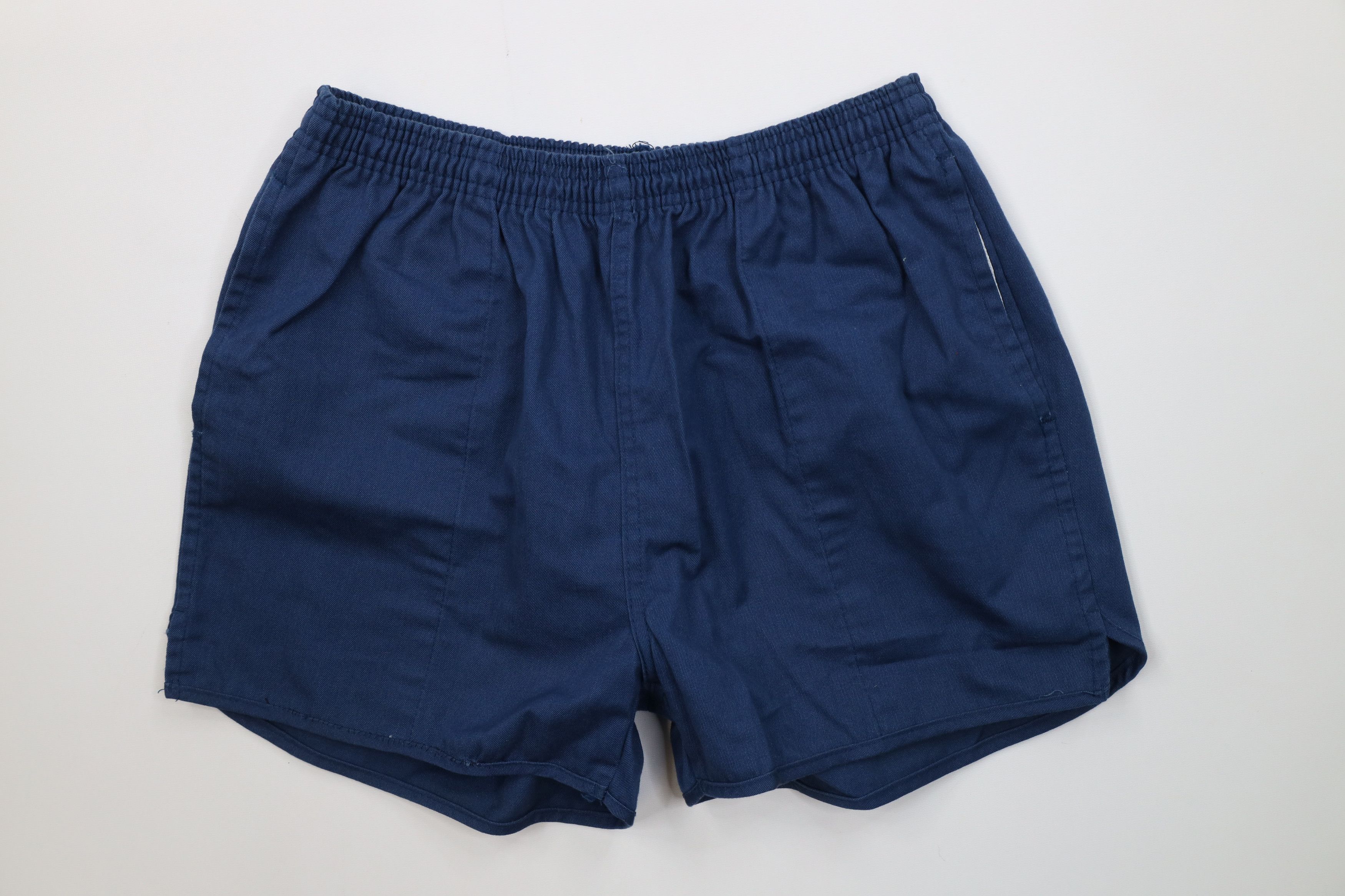 Vintage Vintage 70s Streetwear Above Knee Running Short Shorts Blue Size US 36 / EU 52 - 1 Thumbnail