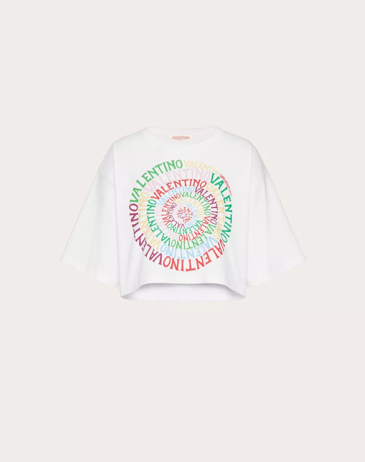 Valentino o1s1wg110625 Loop Jersey T-Shirt in White Size L / US 10 / IT 46 - 1 Thumbnail