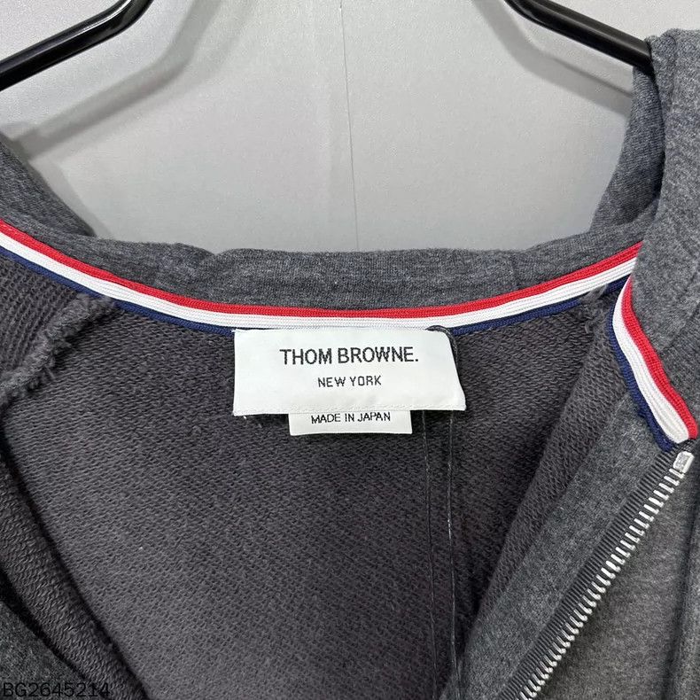 Thom Browne Thom Browne Dark grey zip hoodie Size US L / EU 52-54 / 3 - 5 Thumbnail