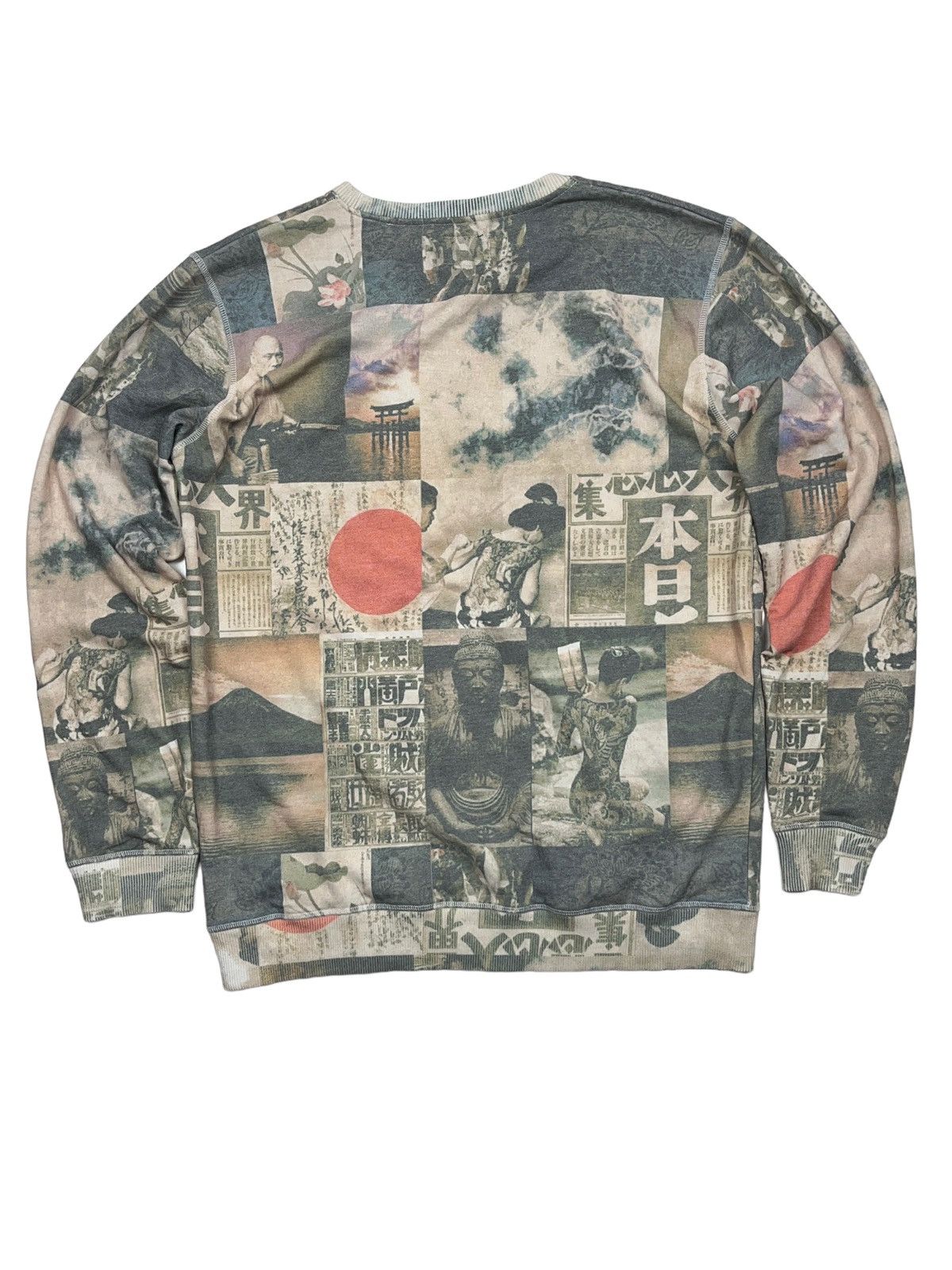 Japanese Brand Vintage !Solid Japanese Style Sweatshirt All Over Print Size US XL / EU 56 / 4 - 2 Thumbnail