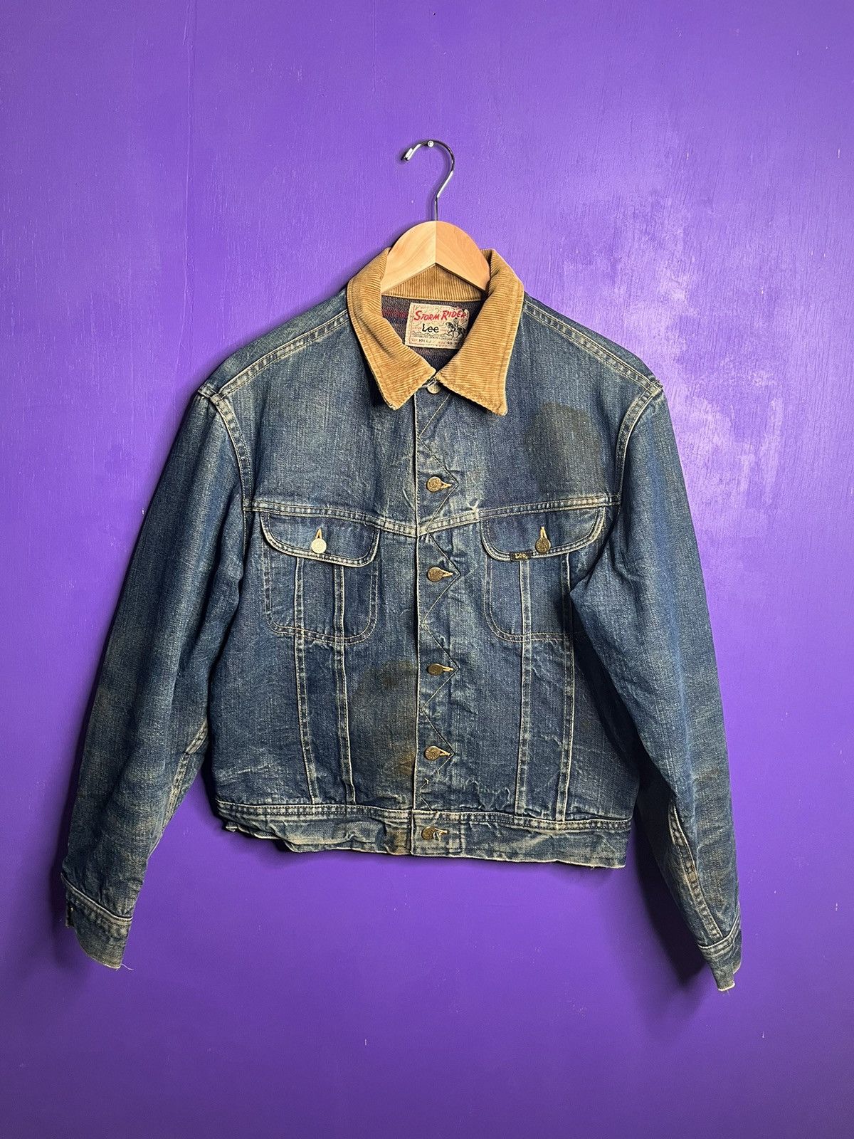 image of Vintage 60S Union Made Lee Storm Rider Lined Denim Jacket in Navy, Men's (Size Medium)