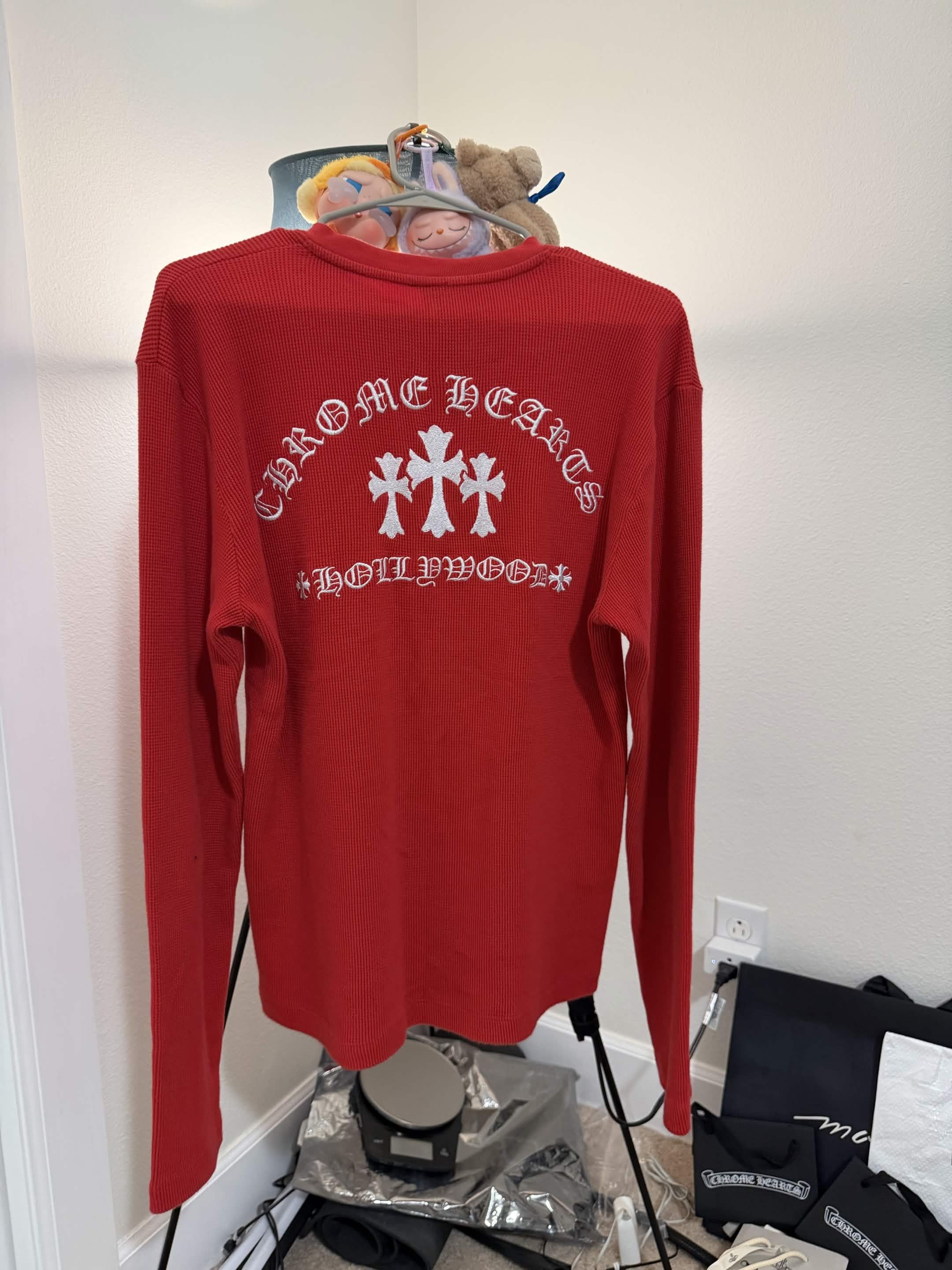 Chrome Hearts Triple embroidered cross thermal waffle knit Henley Size US M / EU 48-50 / 2 - 2 Thumbnail