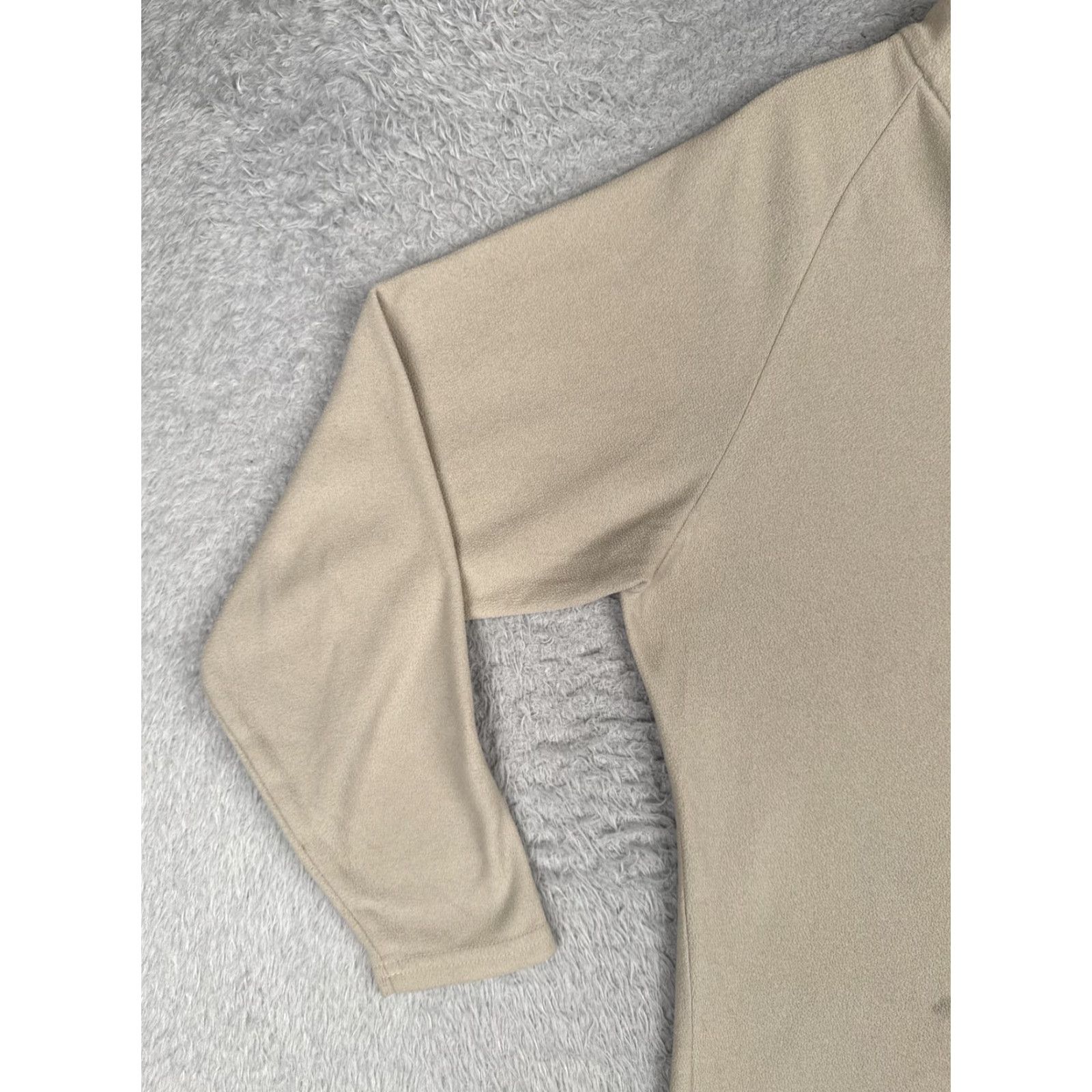 Vintage VINTAGE REI Fleece Pullover Womens L Beige 1/4 Zip Mock Neck 90s Hiking Poly Size L / US 10 / IT 46 - 3 Thumbnail