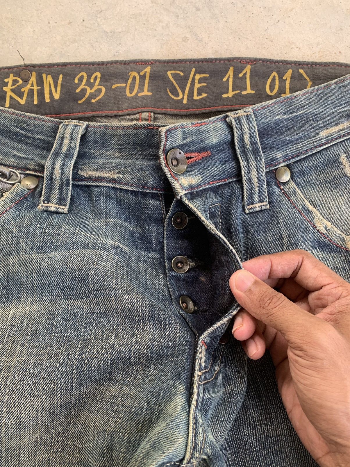 G-Star G Star Raw Distressed Jeans Pants Size US 34 / EU 50 - 10 Thumbnail