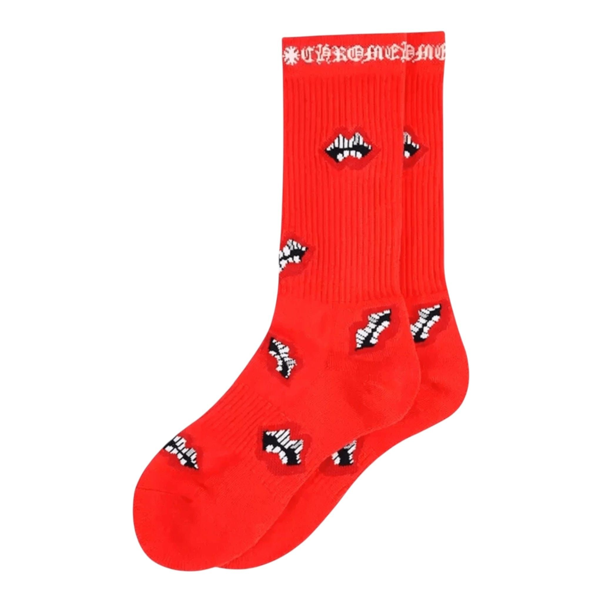 Chrome Hearts x Matty Boy Chomper Logo Socks Red Black White Size ONE SIZE - 1 Preview