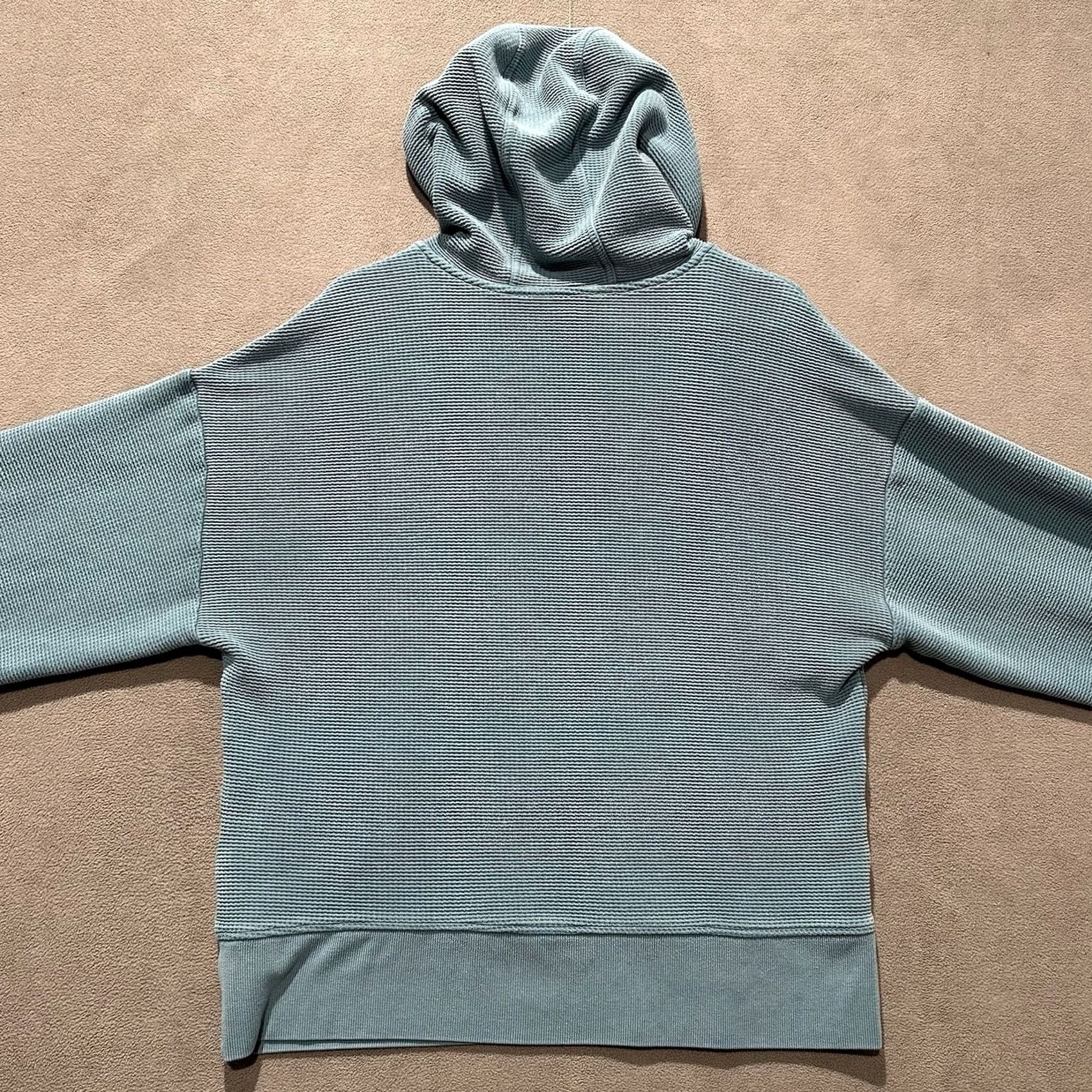 Athleta Athleta Hoodie Womens Large Teal Blue Pullover Hooded Hand Drawstring Crew Neck Activewear Running & Jogging, Walking Knit Cotton, Lyocell Size L / US 10 / IT 46 - 2 Thumbnail