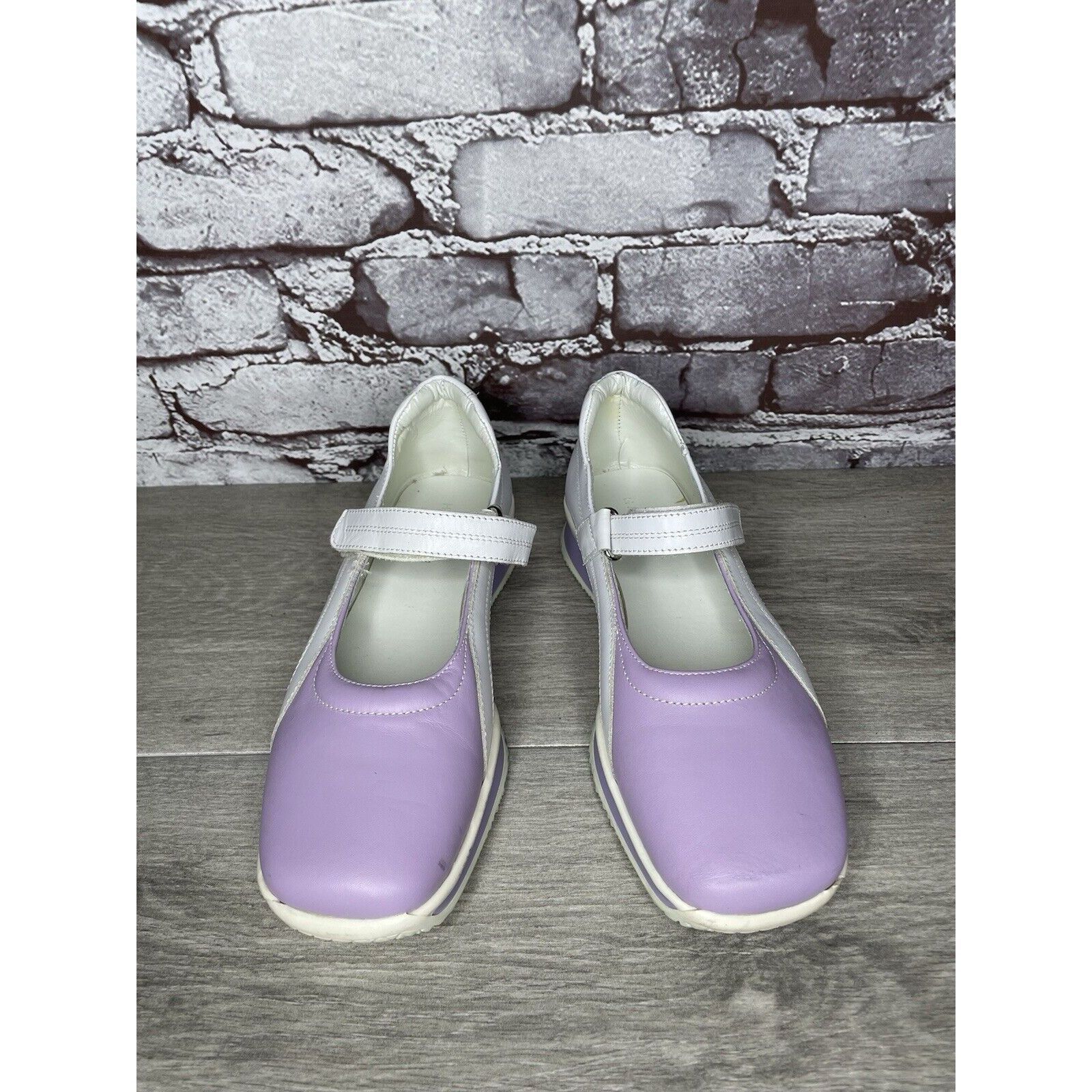 Other Halogen Purple Leather White MaryJane Strap Wedge Comfort Sh Size US 6 / IT 36 - 16 Thumbnail