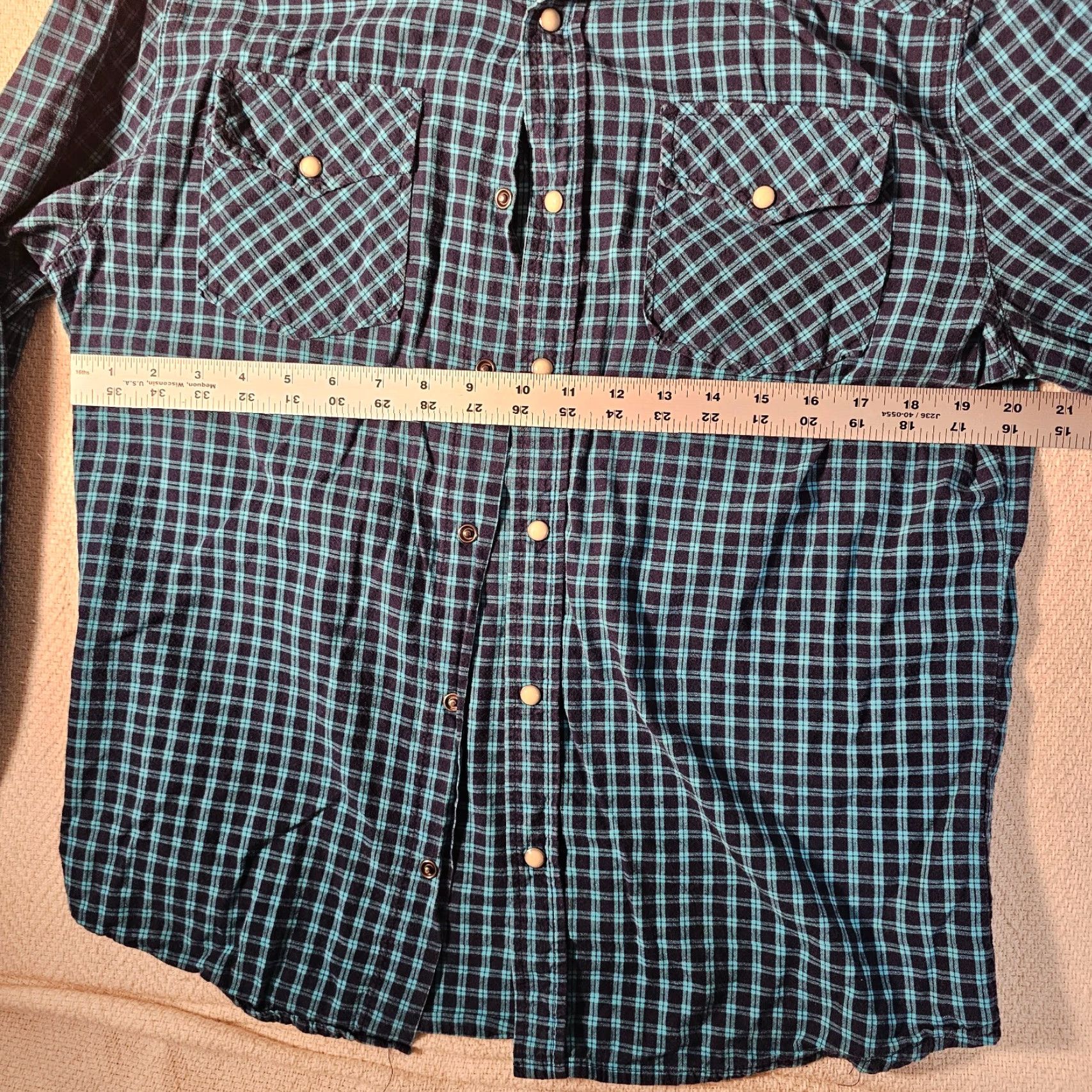 Vintage Ditch Plains Button-Up Shirt Men's Large Blue Green Plaid Cotton Long Sleeve Classic Western Size US L / EU 52-54 / 3 - 6 Thumbnail