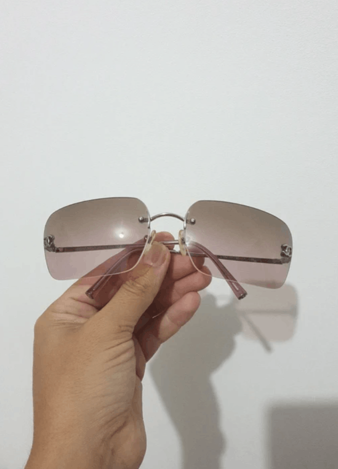 Chanel CHANEL Sunglasses 4017 Mask Rimless Rhinestone Vintage Size ONE SIZE - 1 Thumbnail