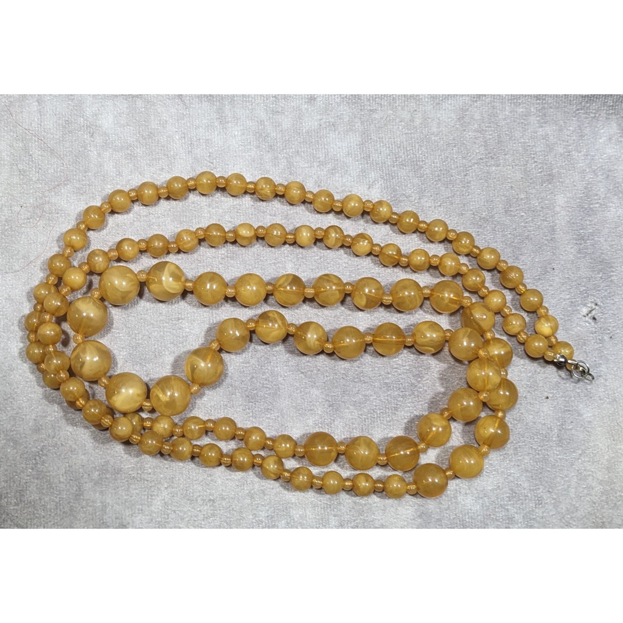 Other Vintage Honey Tone Beaded Opera Length Necklace Size ONE SIZE - 4 Thumbnail