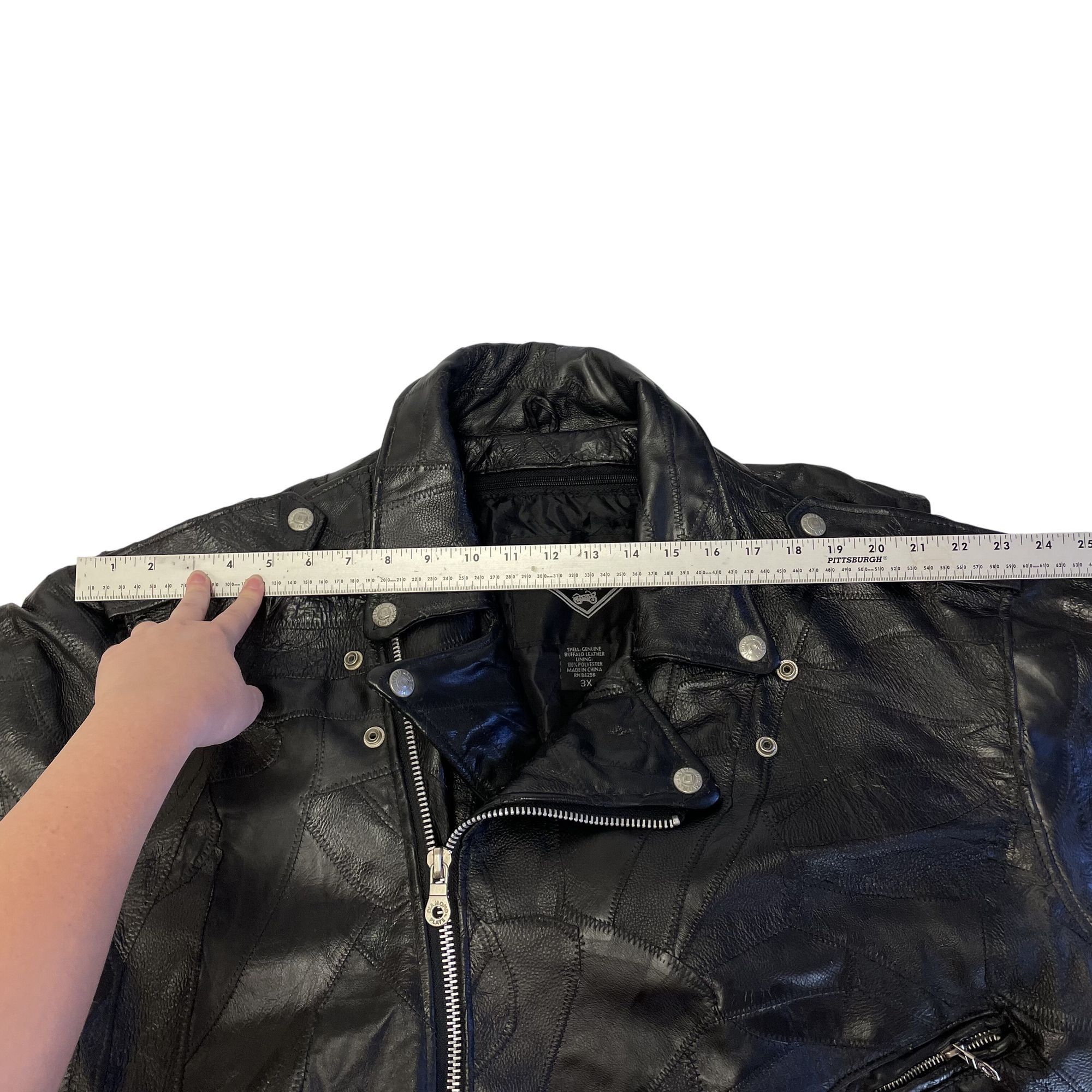 Other Vtg Diamond Plate BUFFALO Leather MOTORCYCLE Jacket Size US XXL / EU 58 / 5 - 10 Thumbnail