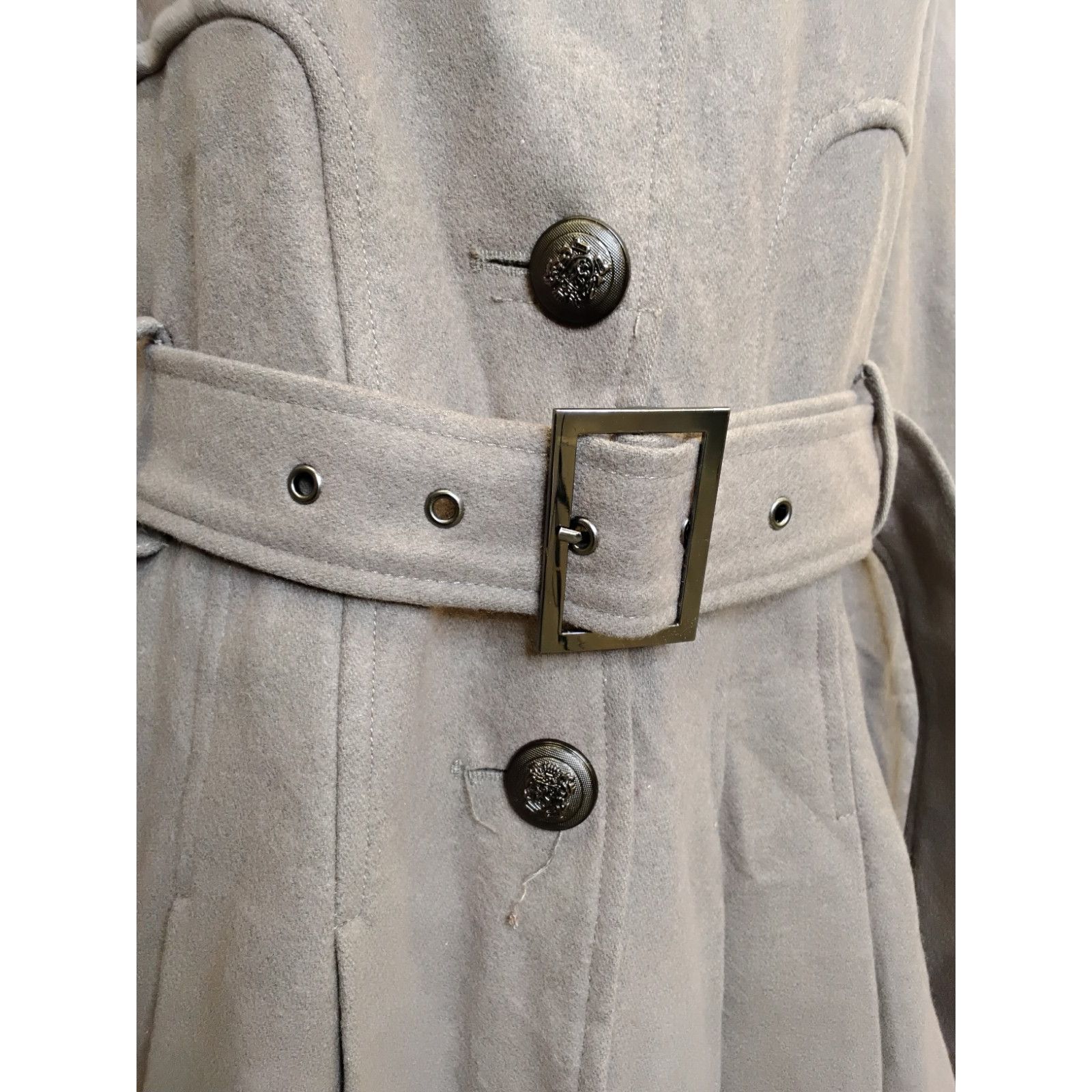 Guess Guess Pea Coat Women's M Taupe Wool Blend Belted Y2K Size M / US 6-8 / IT 42-44 - 10 Thumbnail