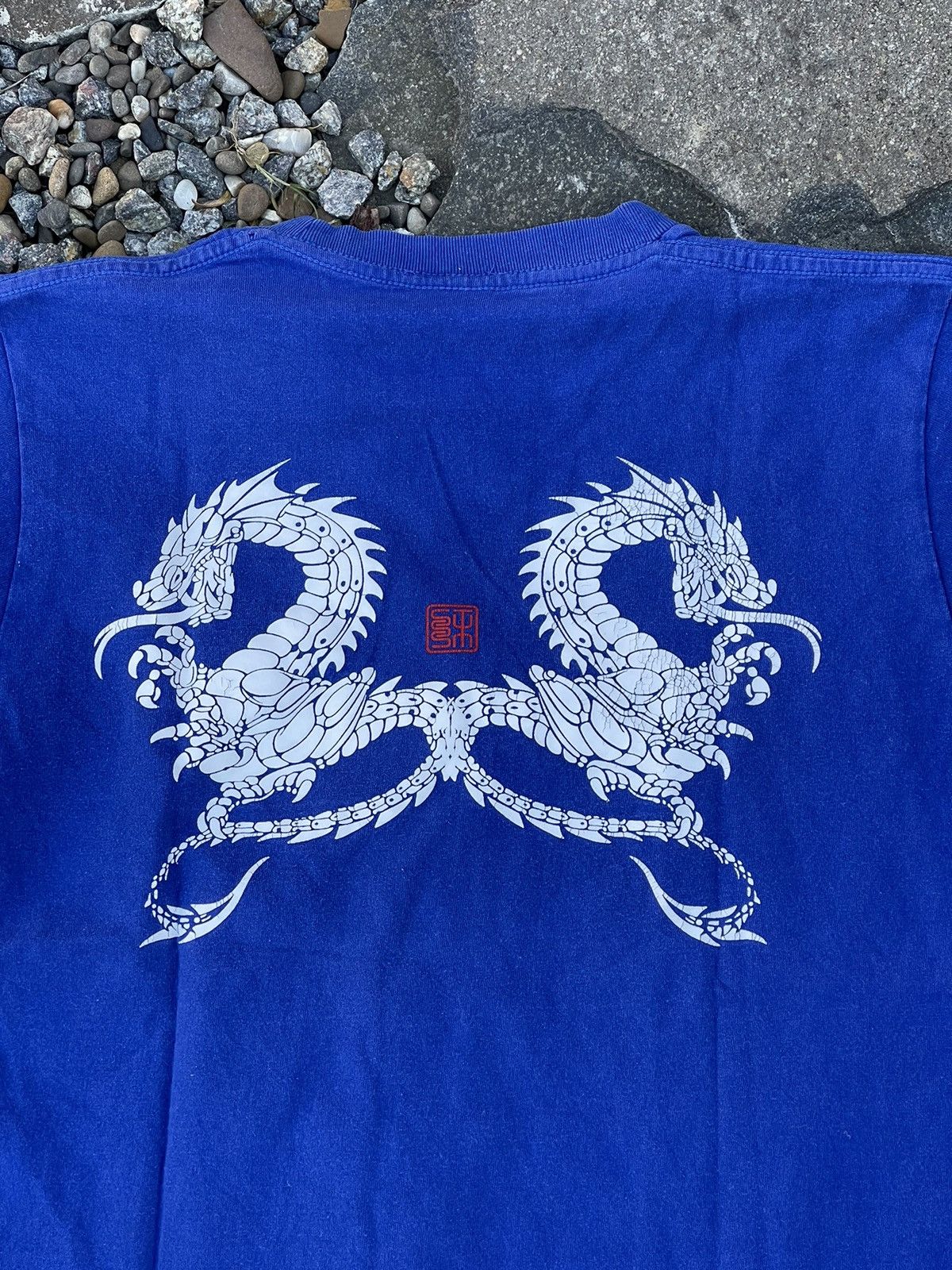 Stussy × Vintage 80’s Stussy Outdoor Vintage double dragon blue t-shirt tee Size US XS / EU 42 / 0 - 3 Thumbnail