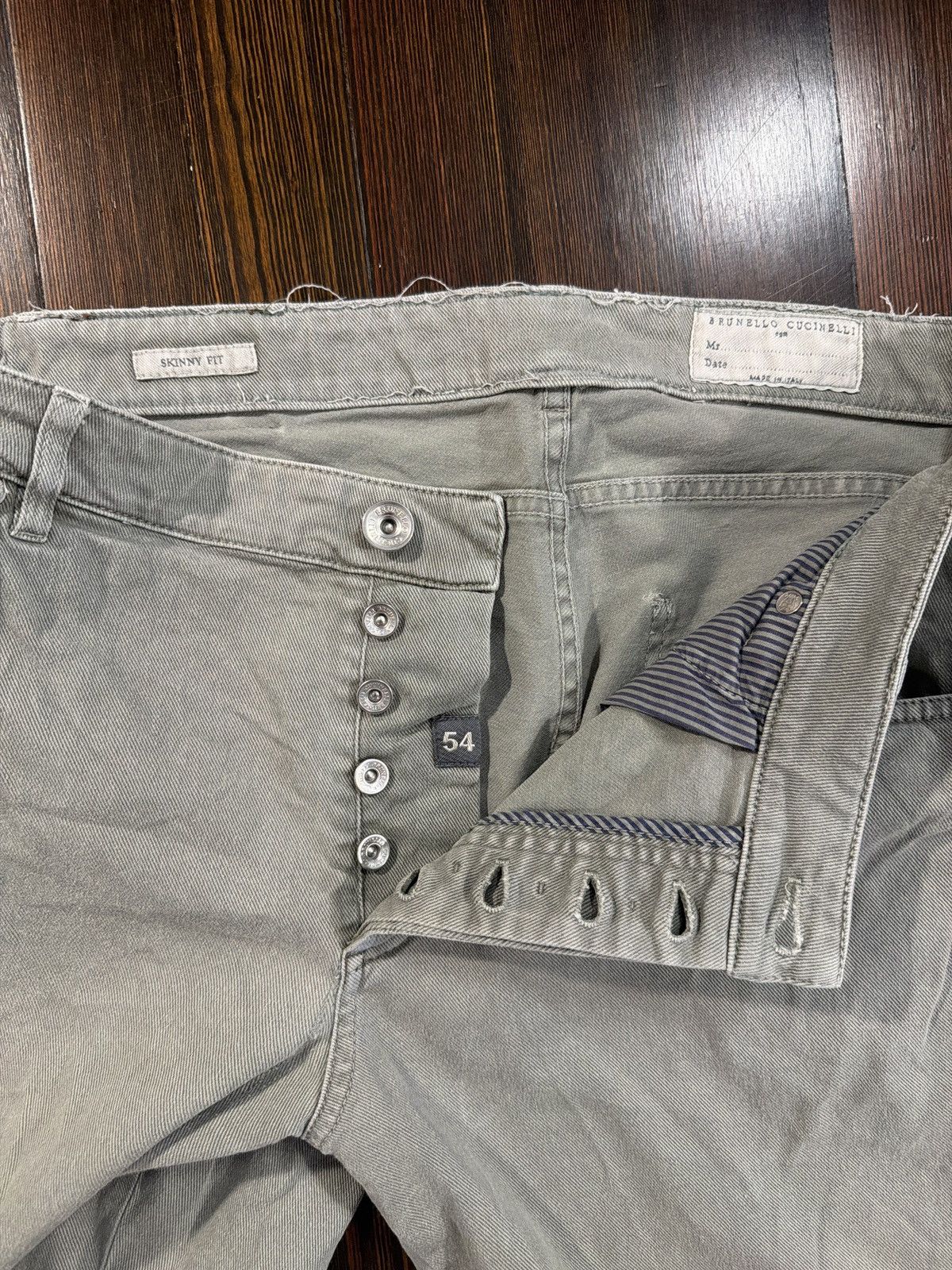 Brunello Cucinelli Brunello Cucinelli Olive Green Denim casual pants Size US 38 / EU 54 - 4 Thumbnail