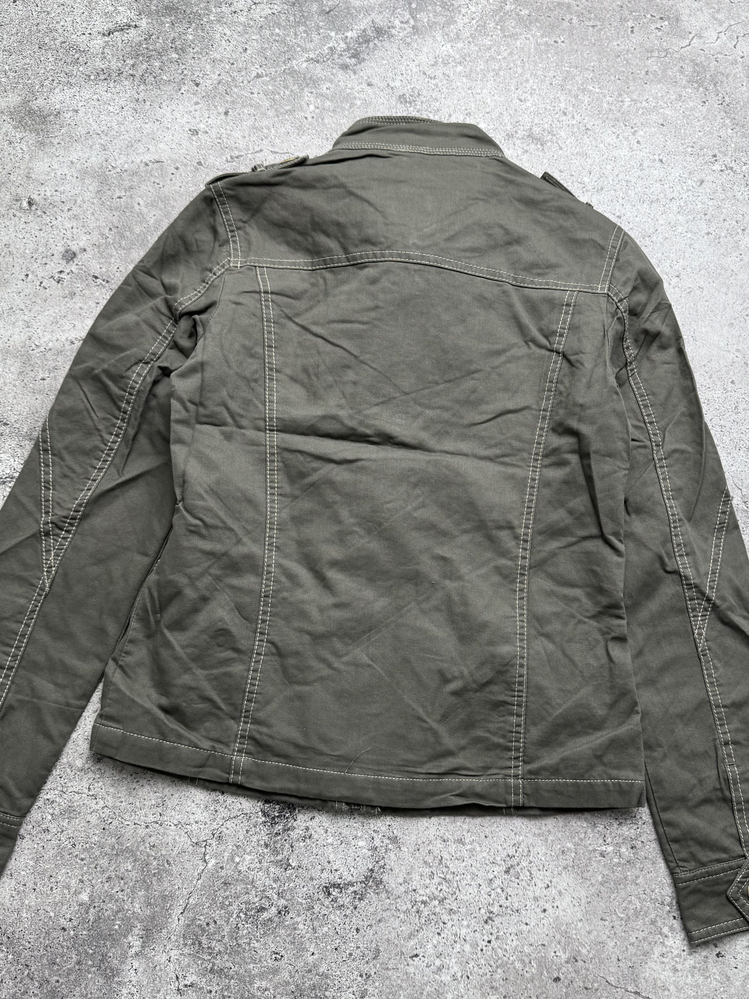 Vintage Vintage Khaki Military Jacket Utility Cotton Zip Button Coat Size XS / US 0-2 / IT 36-38 - 5 Thumbnail