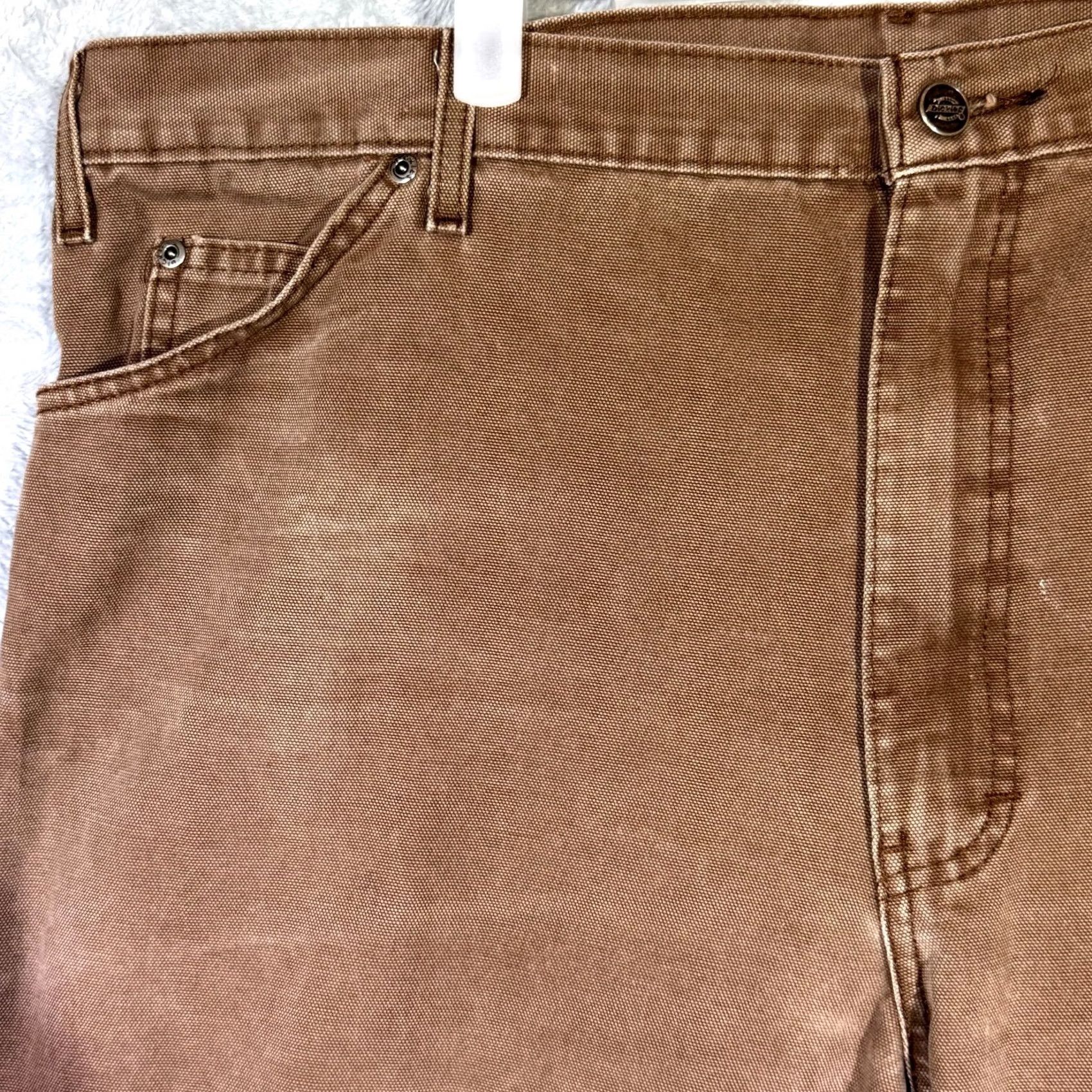 Dickies Dickies Carpenter Jeans 42x30 Brown 100 Percent Cotton Workwear Utility Men Size US 42 / EU 58 - 3 Thumbnail