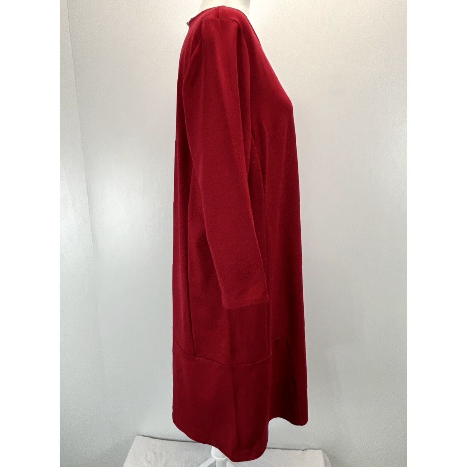 J. Jill NEW J. Jill Ponte Shift Dress Large Red 3/4 Sleeve Comfort Womens Size L / US 10 / IT 46 - 4 Thumbnail